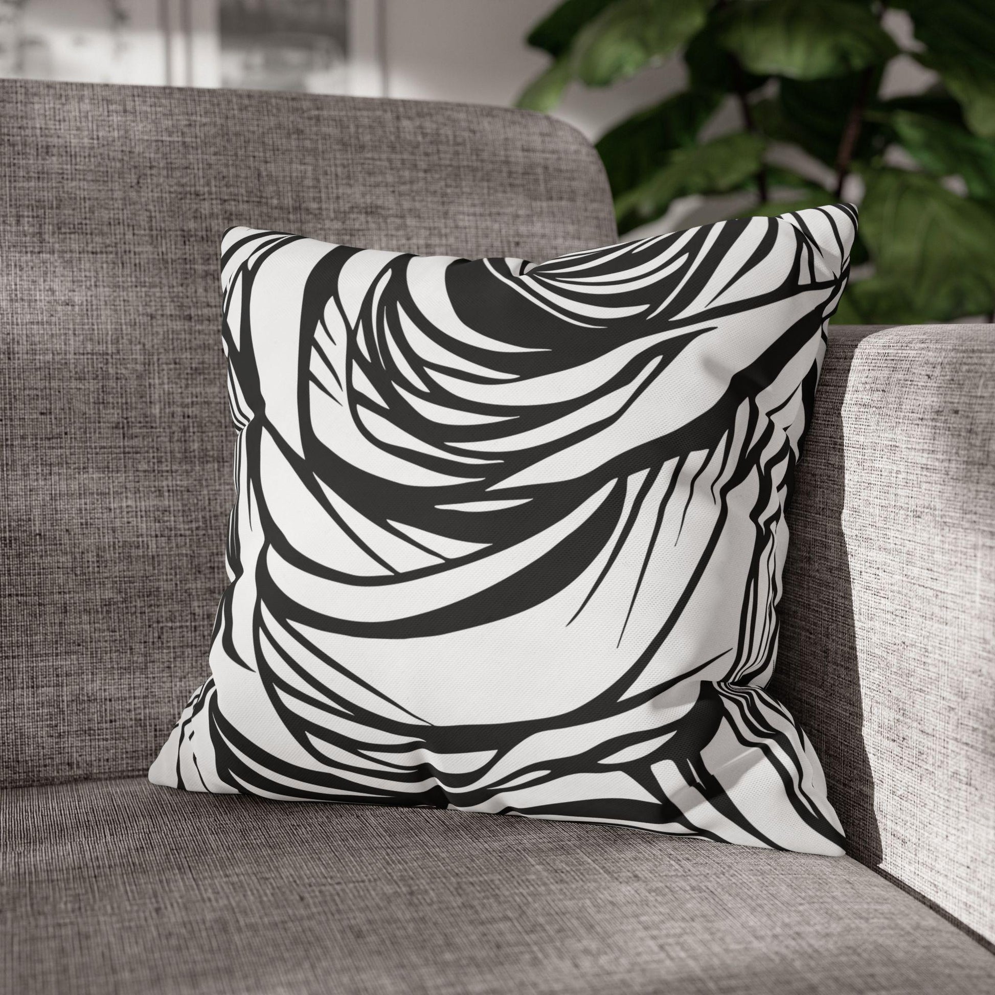 Chic Floral Poly Canvas Pillowcase, Stylish Decor for Modern Homes, Perfect Gift for Housewarming, Elegant Accent for Living Room, Unique. Limited stock available. - A Kingdom Lifestyle