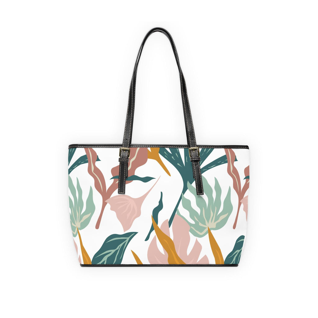 Modern Abstract Floral PU Leather Shoulder Bag - Stylish Handbag, Trendy Tote, Women's Accessories, Everyday Carry, Gift for Her - A Kingdom Lifestyle