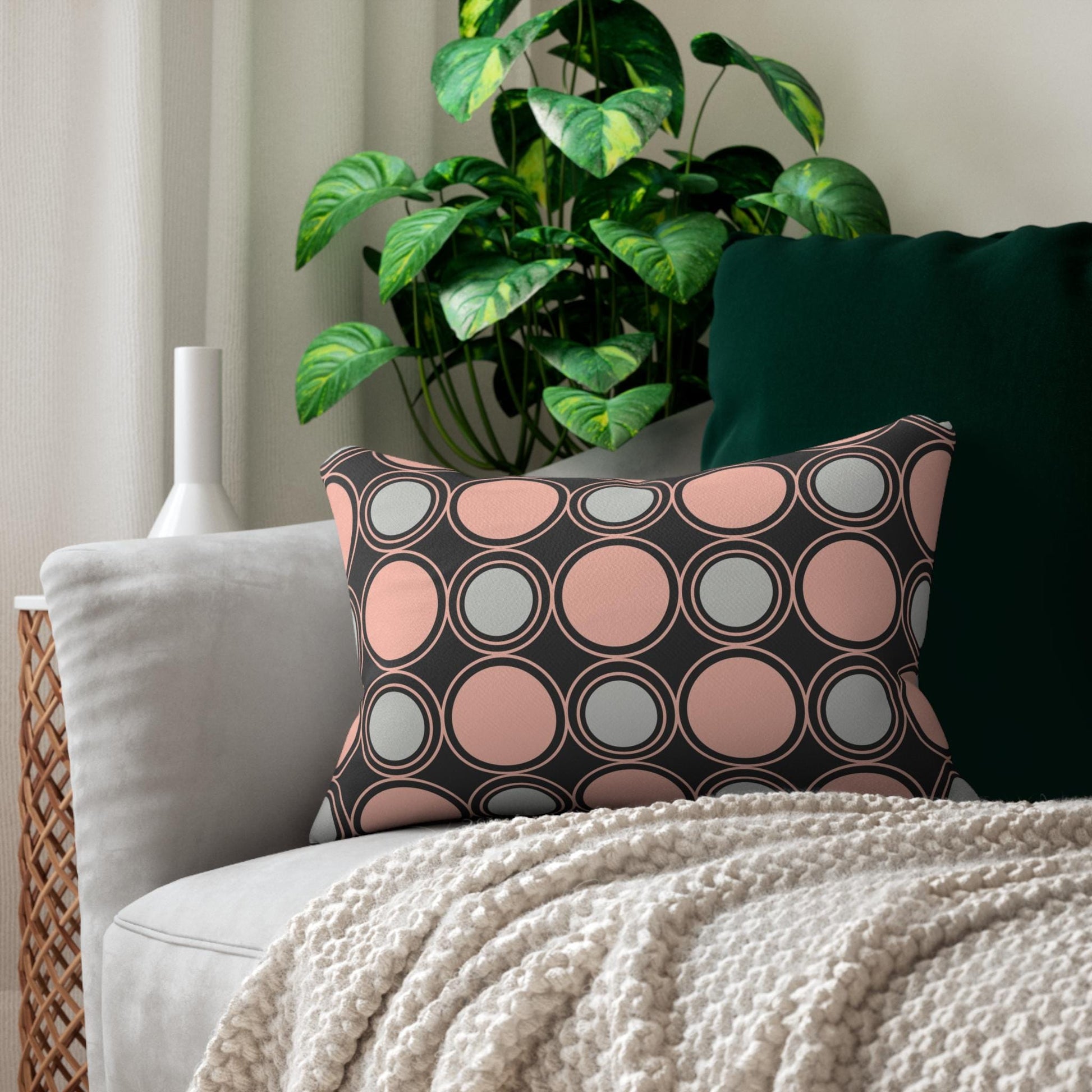 Modern Geometric Lumbar Pillow Stylish Home Decor, Throw Pillow, Accent Cushion, Boho Chic, Gift for Her, Living Room Decor - A Kingdom Lifestyle