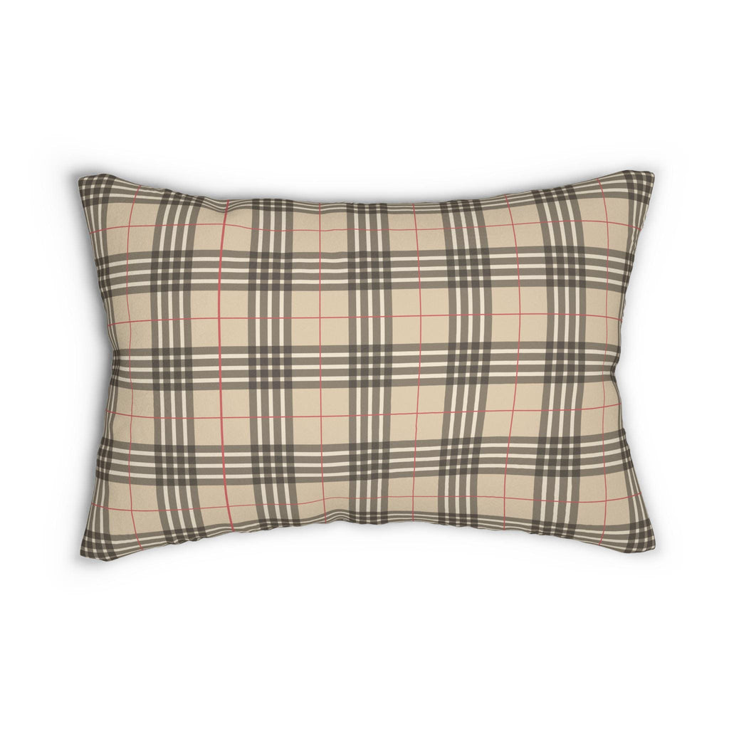 Stylish Plaid Lumbar Pillow, Cozy Home Decor, Decorative Cushion, Modern Couch Accessory, Gift for Homeowners, Soft Throw Pillow - A Kingdom Lifestyle