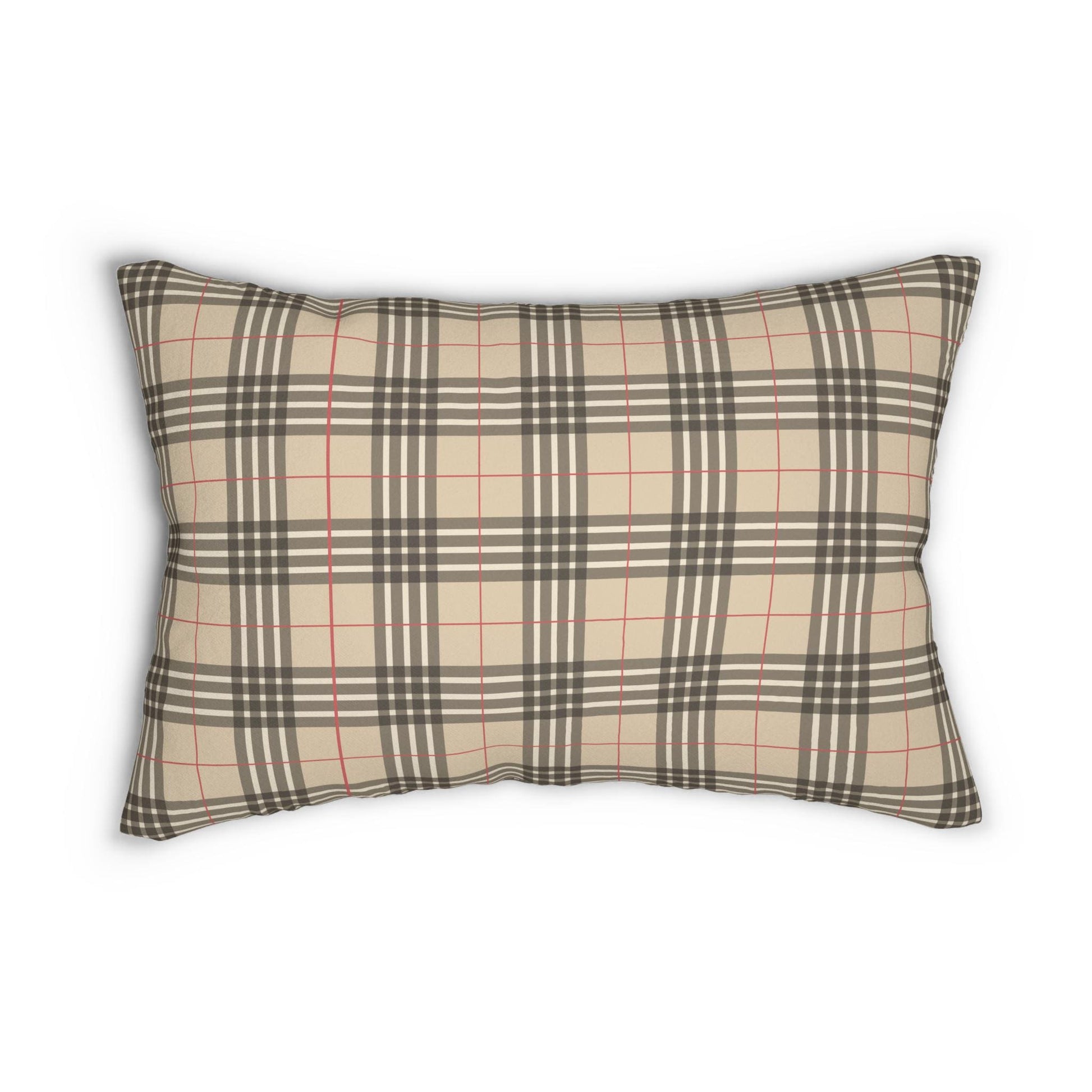 Stylish Plaid Lumbar Pillow, Cozy Home Decor, Decorative Cushion, Modern Couch Accessory, Gift for Homeowners, Soft Throw Pillow - A Kingdom Lifestyle
