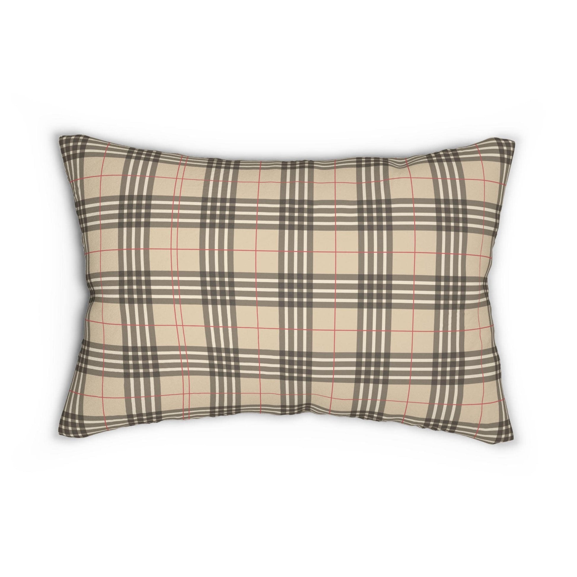 Stylish Plaid Lumbar Pillow, Cozy Home Decor, Decorative Cushion, Modern Couch Accessory, Gift for Homeowners, Soft Throw Pillow - A Kingdom Lifestyle