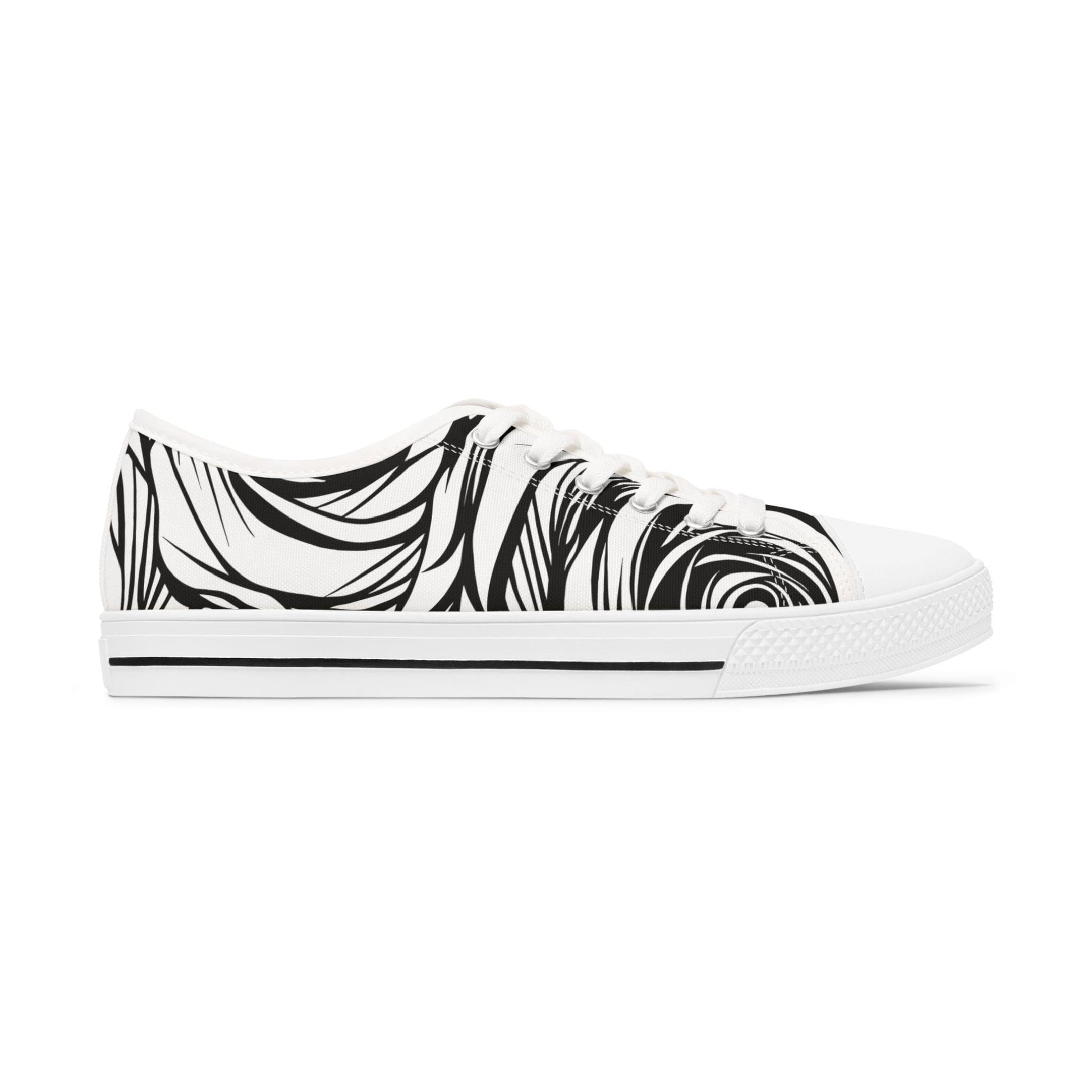 Trendy Women's Low Top Sneakers with Stylish Black Rose Design, Comfortable Casual Footwear, Perfect for Everyday Wear, Gift for Fashion - A Kingdom Lifestyle