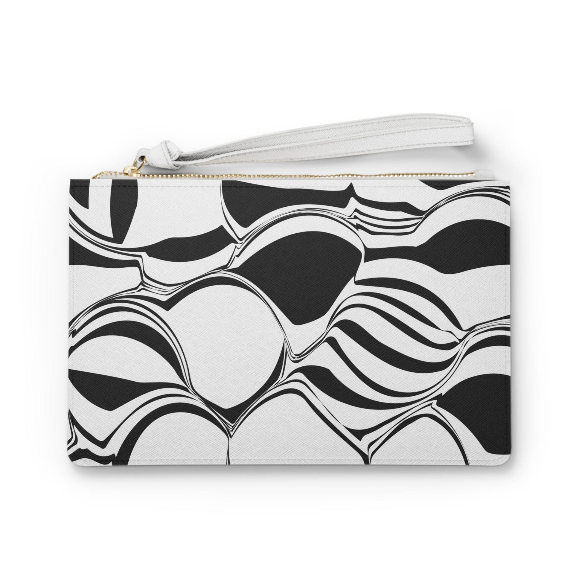 Chic Modern Abstract Black and White Clutch Bag, Stylish Evening Purse, Minimalist Accessory, Great for Parties, Gifts for Her - A Kingdom Lifestyle