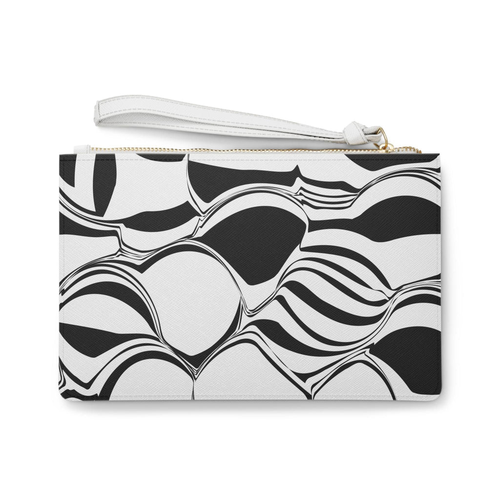 Chic Modern Abstract Black and White Clutch Bag, Stylish Evening Purse, Minimalist Accessory, Great for Parties, Gifts for Her - A Kingdom Lifestyle