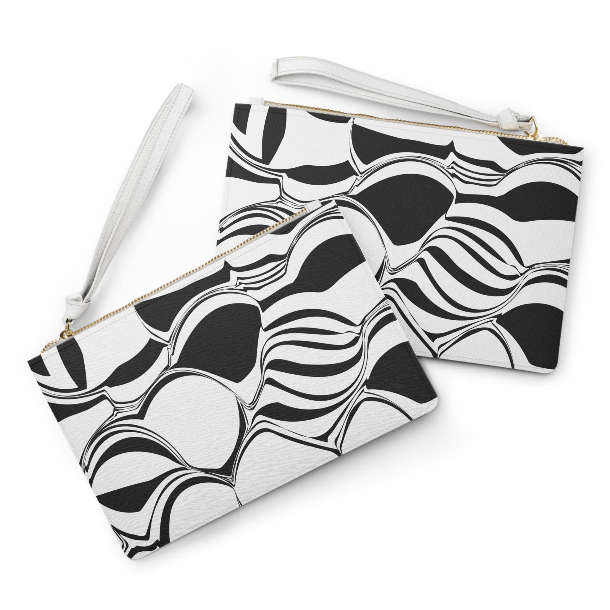 Chic Modern Abstract Black and White Clutch Bag, Stylish Evening Purse, Minimalist Accessory, Great for Parties, Gifts for Her - A Kingdom Lifestyle