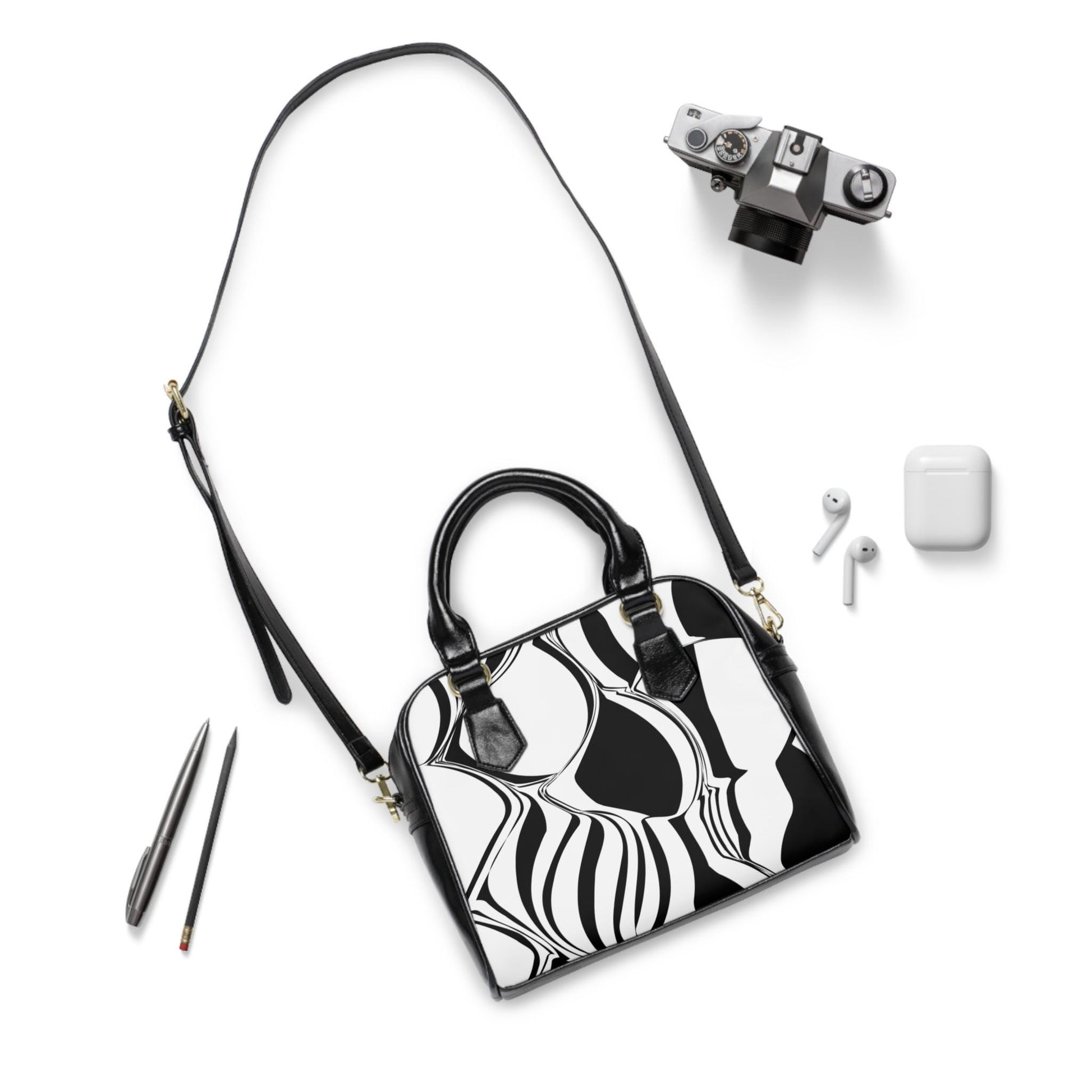 Chic Modern Abstract Shoulder Handbag Stylish Tote, Everyday Bag, Travel Purse, Fashion Accessory Gift for Her - A Kingdom Lifestyle