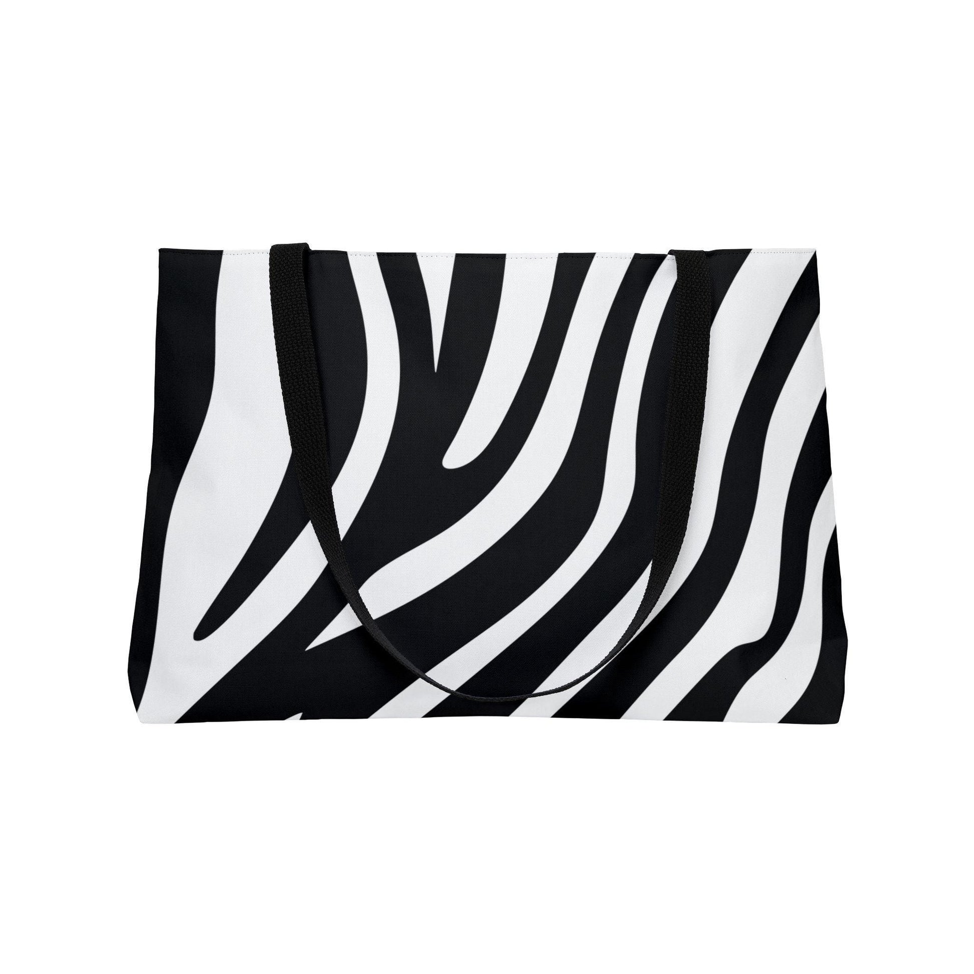 Stylish Zebra Print Weekender Tote Bag, Travel Bag, Beach Bag, Overnight Bag, Durable Weekend Accessory - A Kingdom Lifestyle