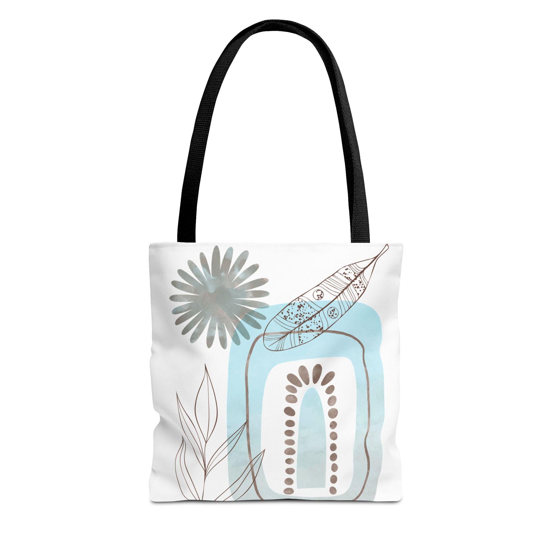 Boho Turquosie Floral Tote Bag Chic Eco-Friendly Carryall, Stylish Shopping Bag, Beach Tote, Gift for Her, Bohemian Style - A Kingdom Lifestyle
