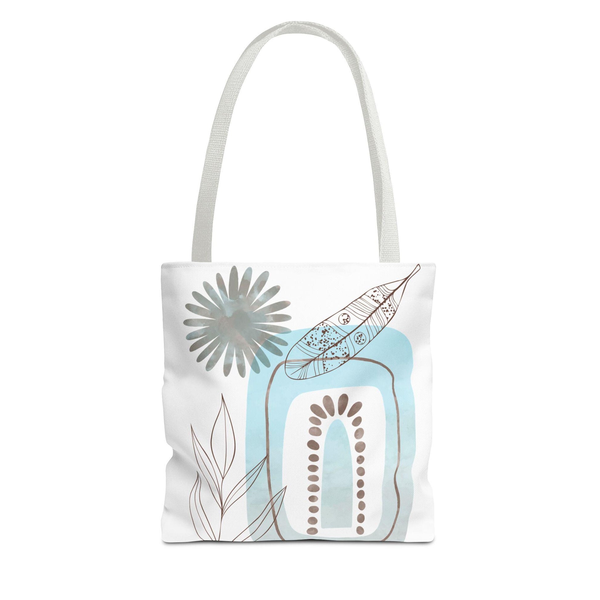 Boho Turquosie Floral Tote Bag Chic Eco-Friendly Carryall, Stylish Shopping Bag, Beach Tote, Gift for Her, Bohemian Style - A Kingdom Lifestyle