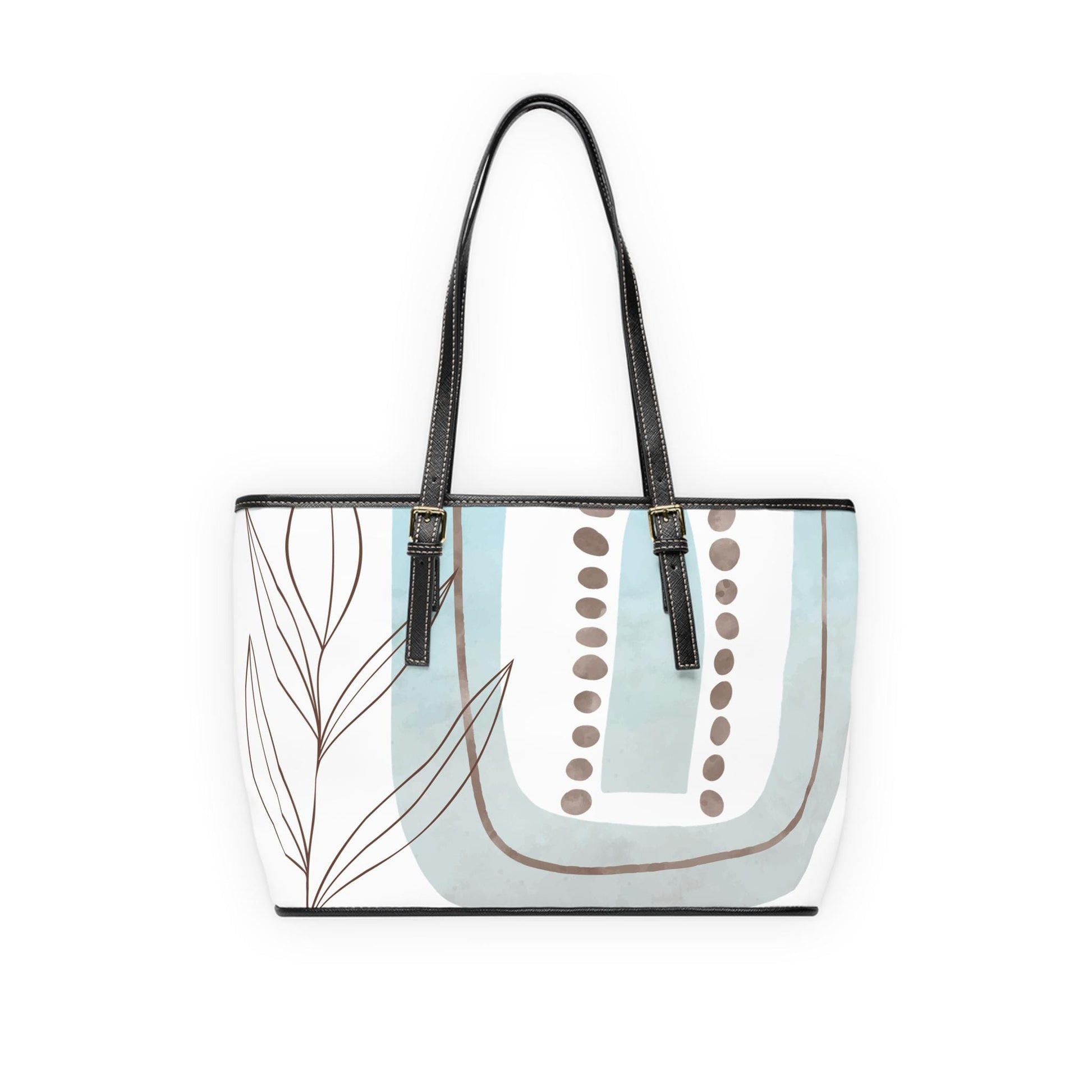 Chic Turquosie Mod Print PU Leather Shoulder Bag with Bohemian Floral Design Casual Carryall, Stylish Handbag, Perfect Gift for Her - A Kingdom Lifestyle