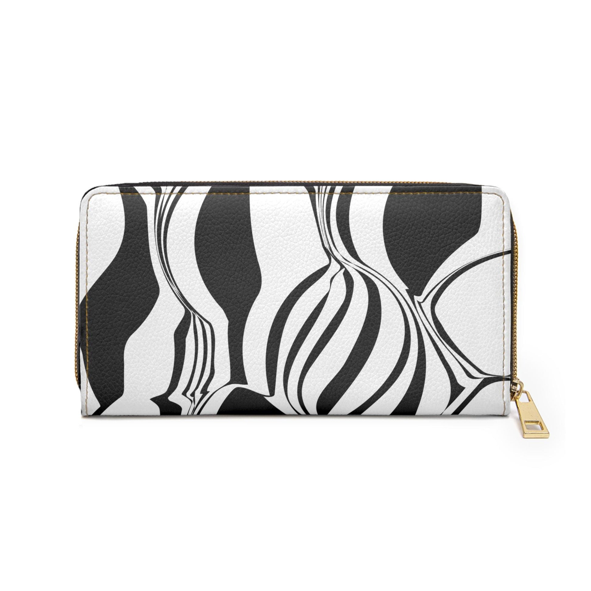 Modern Black and White Chic Zipper Wallet Minimalist Wallet Stylish Coin Purse Trendy Gift for Her Fashion Accessory for Everyday - A Kingdom Lifestyle