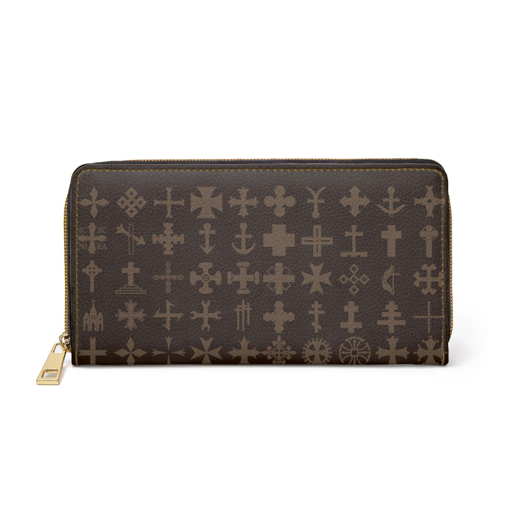 Chic Cross Pattern Zipper Wallet, Stylish Organizer for Everyday Use, Gift for Her, Travel Essential, Trendy Accessory, Perfect for Holidays - A Kingdom Lifestyle