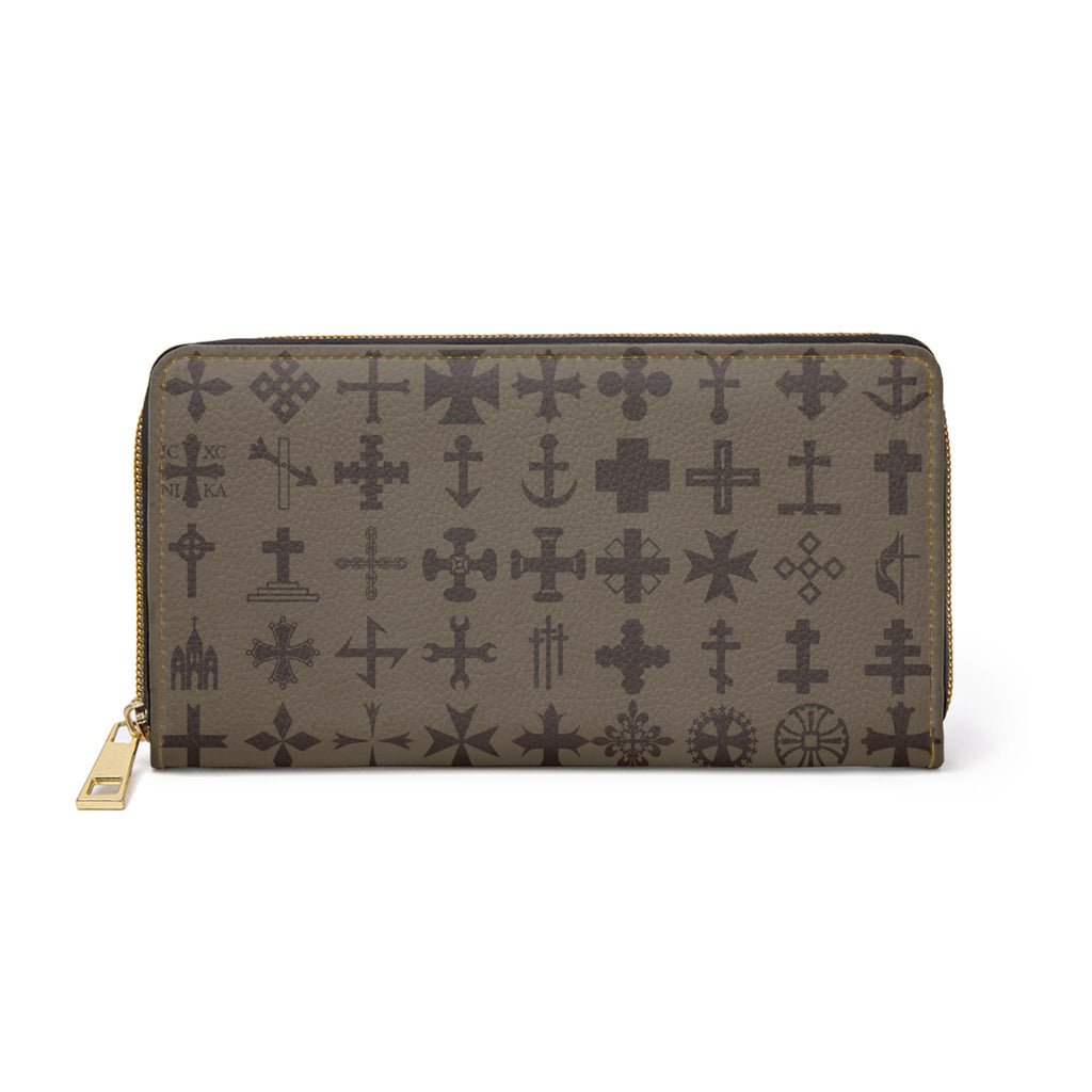 Stylish Cross Print Zipper Wallet with Unique Cross Design, Perfect for Travel, Gifts, Everyday Use, Holidays, Minimalist Fashion - A Kingdom Lifestyle