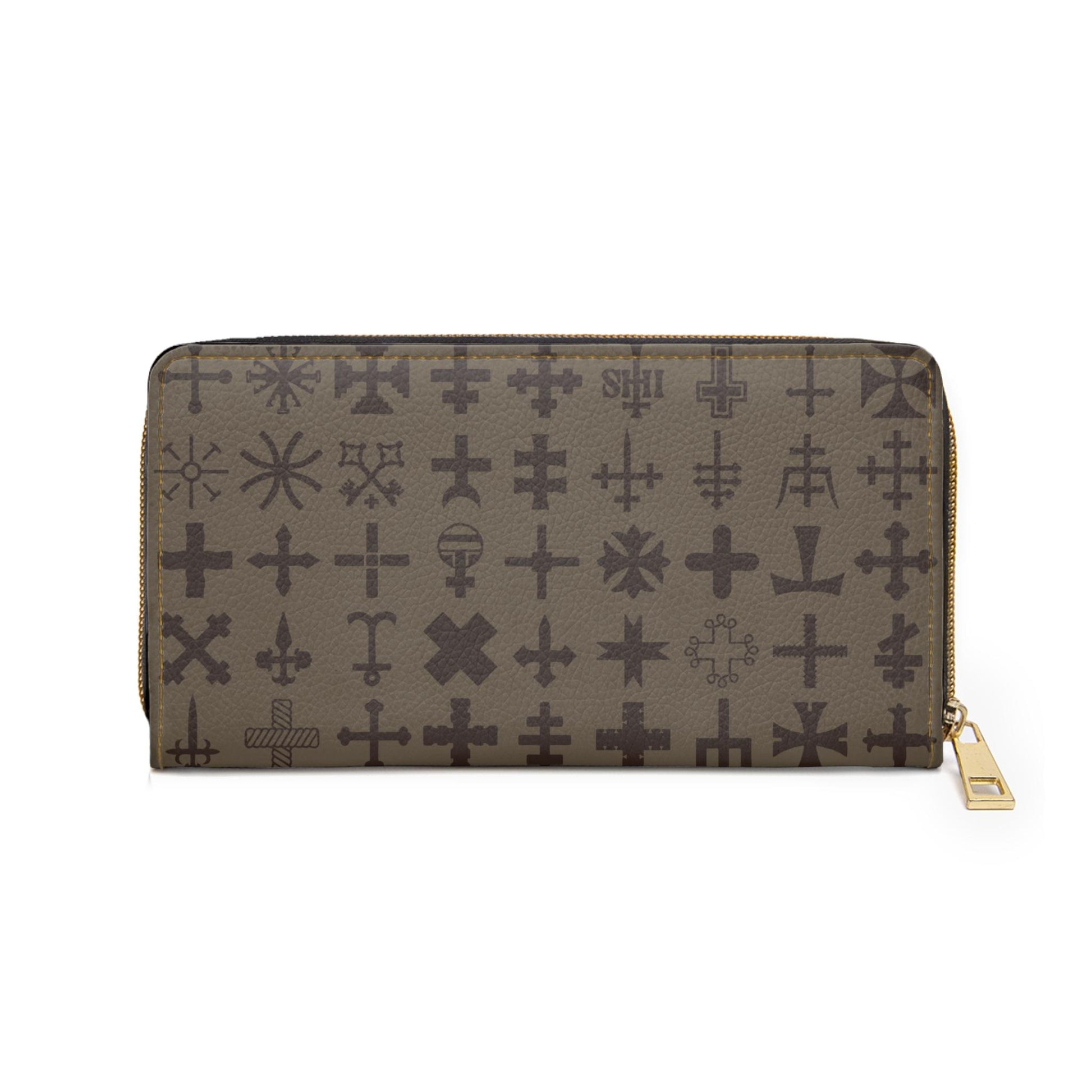 Stylish Cross Print Zipper Wallet with Unique Cross Design, Perfect for Travel, Gifts, Everyday Use, Holidays, Minimalist Fashion - A Kingdom Lifestyle