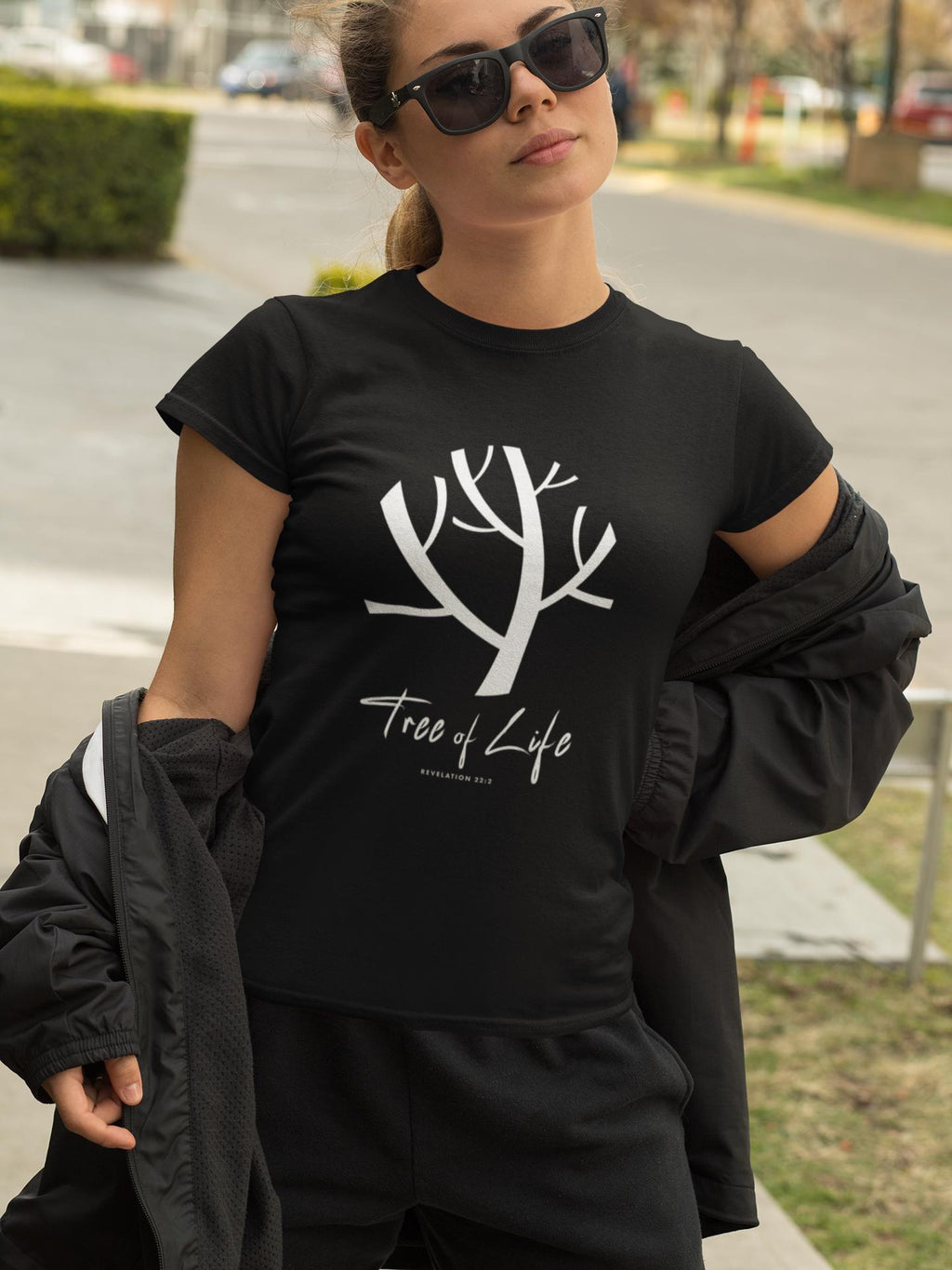 Tree Of Life Bibie Verse Women's Midweight Cotton Tee Christian Women Gift For Her Inspirational t-shirts Spiritual clothing for women - A Kingdom Lifestyle