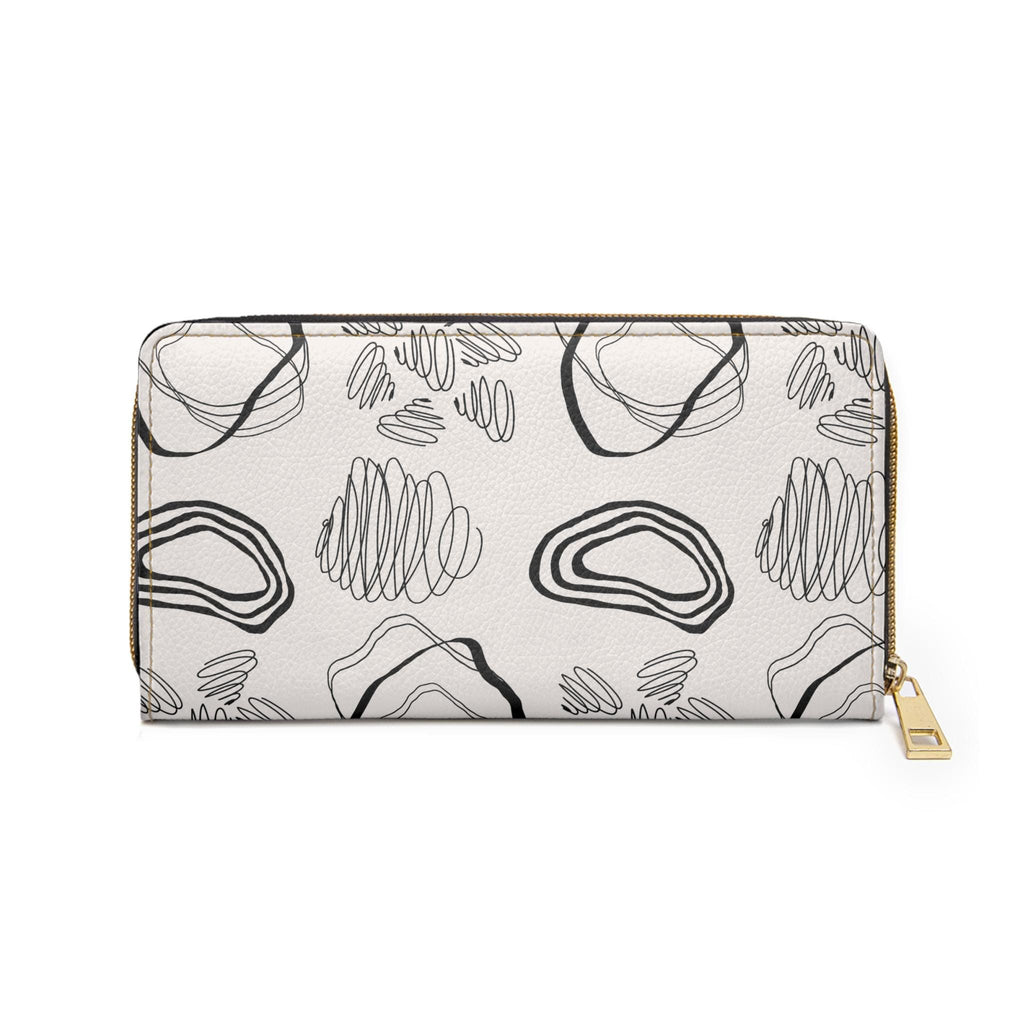 Modern Abstract Zipper Wallet, Minimalist Purse, Graphic Wallet, Stylish Organizer, Chic Gift for Her, Everyday Essentials - A Kingdom Lifestyle