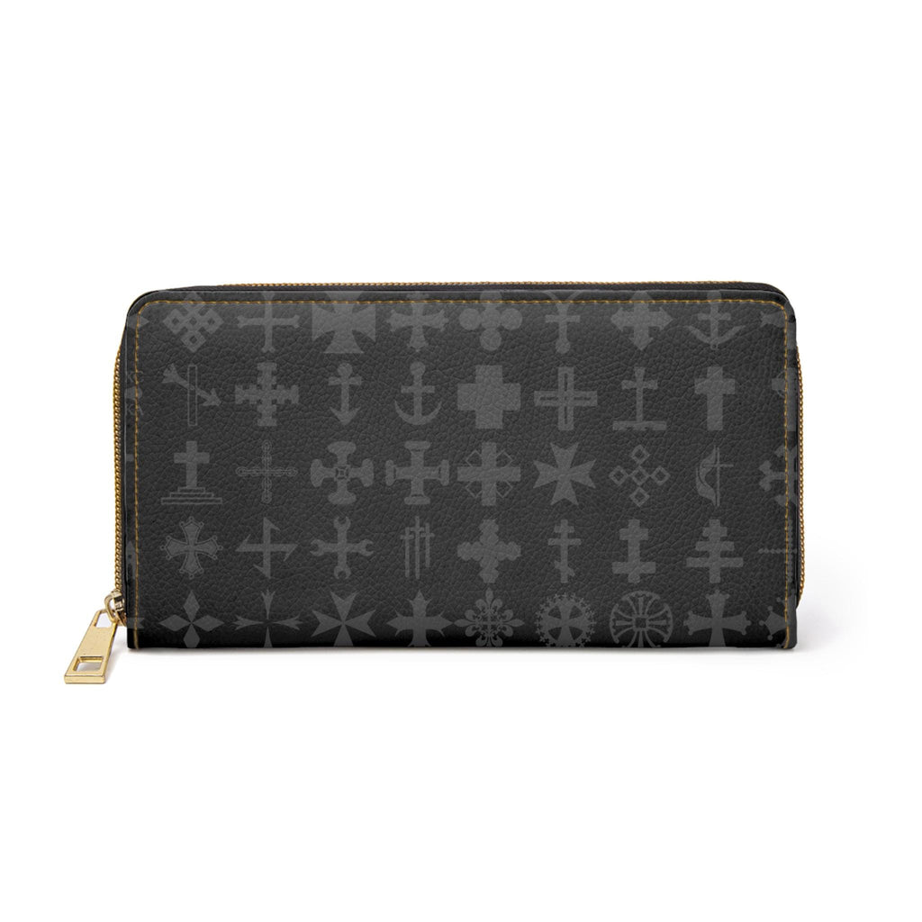 Sleek Cross Geometric Zipper Wallet, Stylish Women's Wallet, Everyday Use Purse, Modern Accessory for Travel, Gift for Her - A Kingdom Lifestyle