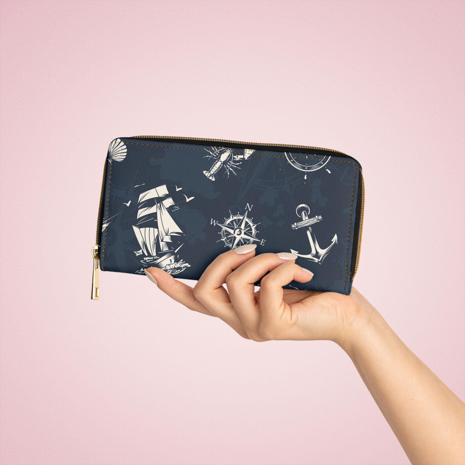 Nautical Zipper Wallet | Sailor's Coin Purse, Ocean-Themed Accessory, Travel Organizer, Gifts for Sea Lovers, Boating Essentials - A Kingdom Lifestyle