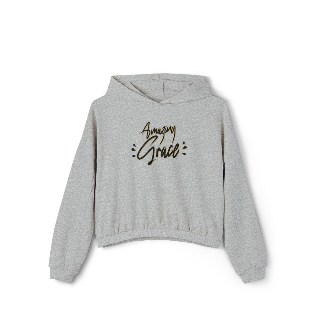 Fleece Hoodie Gift For Christian Women Cinched Bottom Hoodie For Christian Women Gift Amazing Grace Graphic Modern Apparel Sweatshirt - A Kingdom Lifestyle