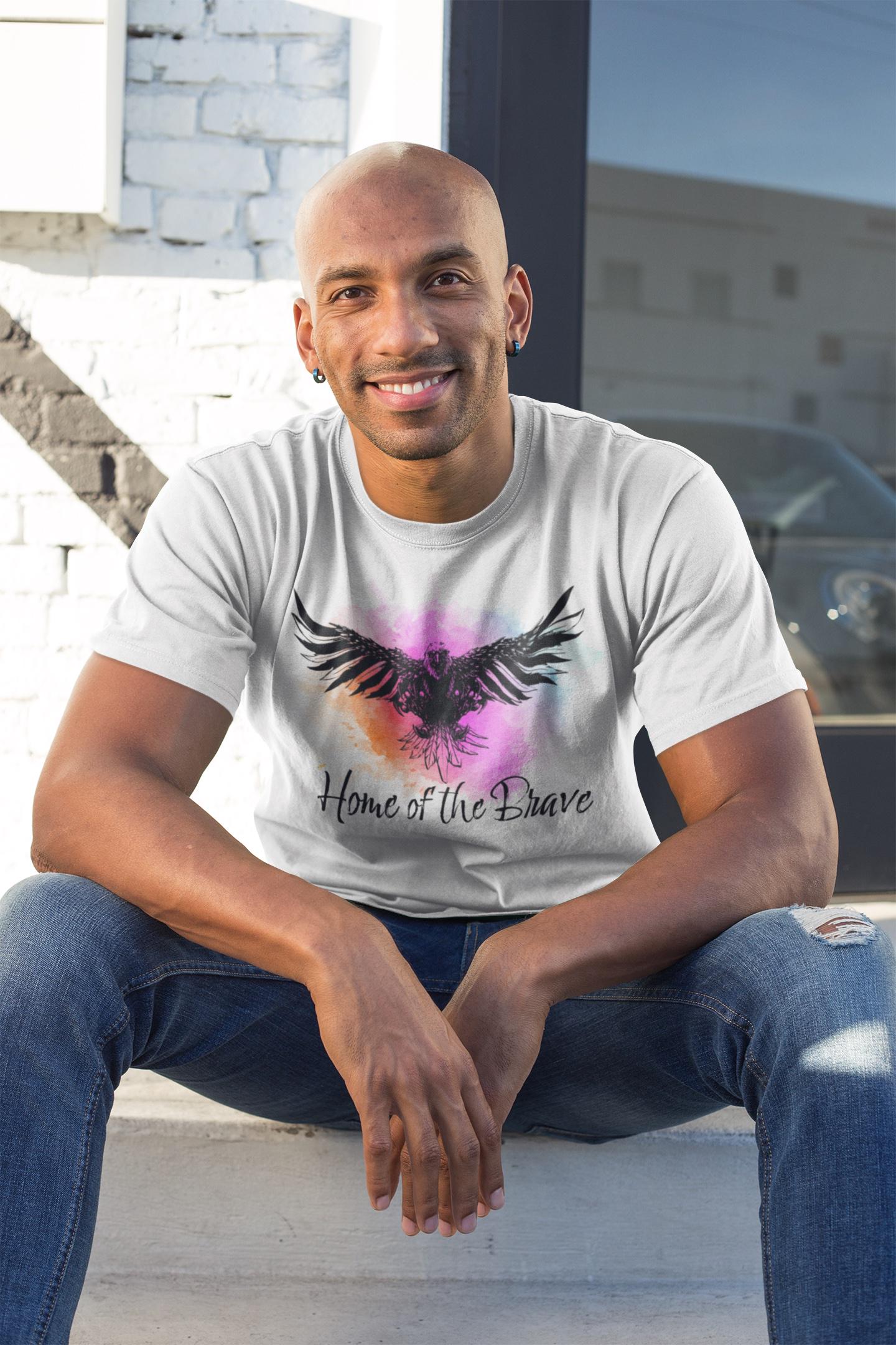 Unisex Patriotic T-shirt Home Of The Brave Shirt Men Gift For Dad American Spirit Tee Home Of The Brave Graphic Tee. Limited stock available! Limited stock available. - A Kingdom Lifestyle