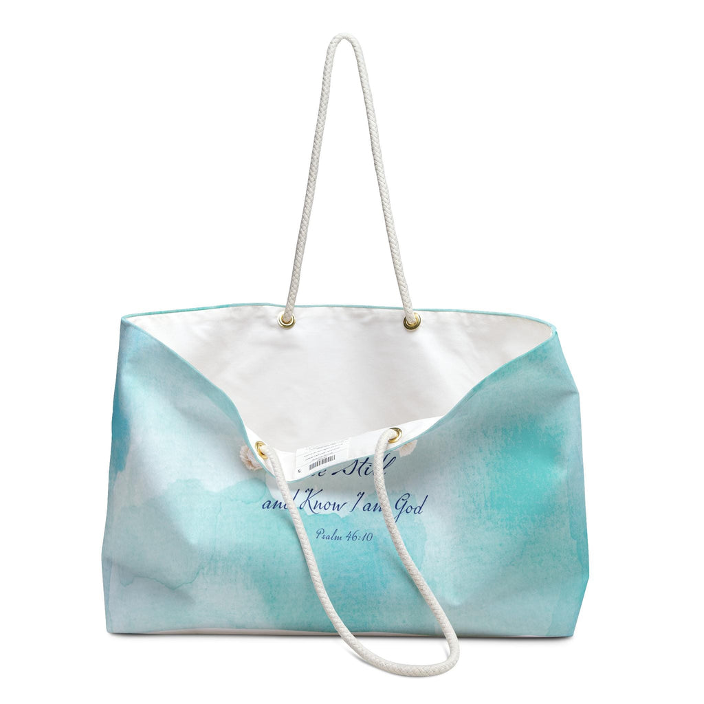 Watercolor Bible Verse Weekender Bag, Gift Tote Bag Religious Gift Bible Verse Bag Be Still Scripture Overnight Travel Bag - A Kingdom Lifestyle