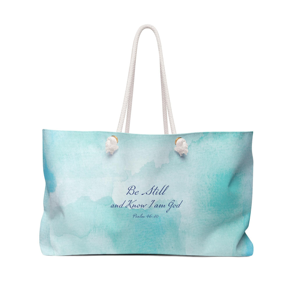 Watercolor Bible Verse Weekender Bag, Gift Tote Bag Religious Gift Bible Verse Bag Be Still Scripture Overnight Travel Bag - A Kingdom Lifestyle