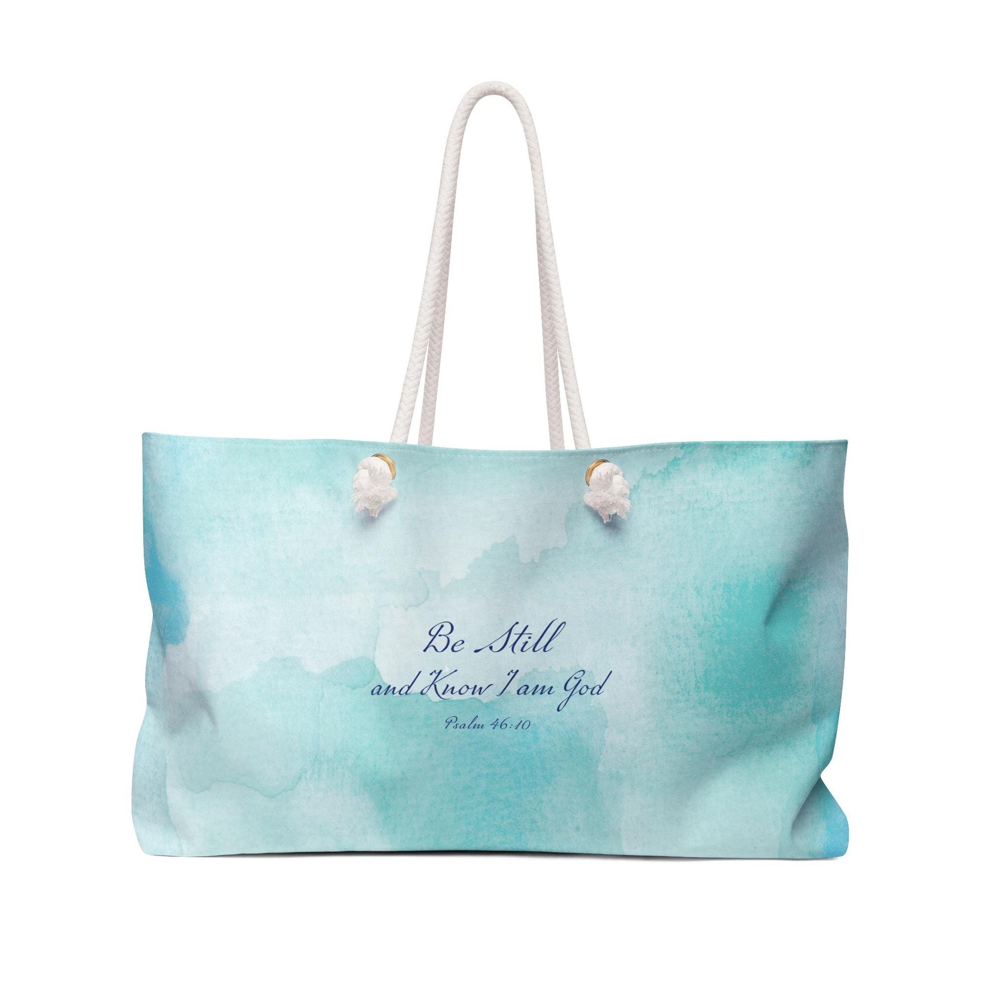 Watercolor Bible Verse Weekender Bag, Gift Tote Bag Religious Gift Bible Verse Bag Be Still Scripture Overnight Travel Bag - A Kingdom Lifestyle