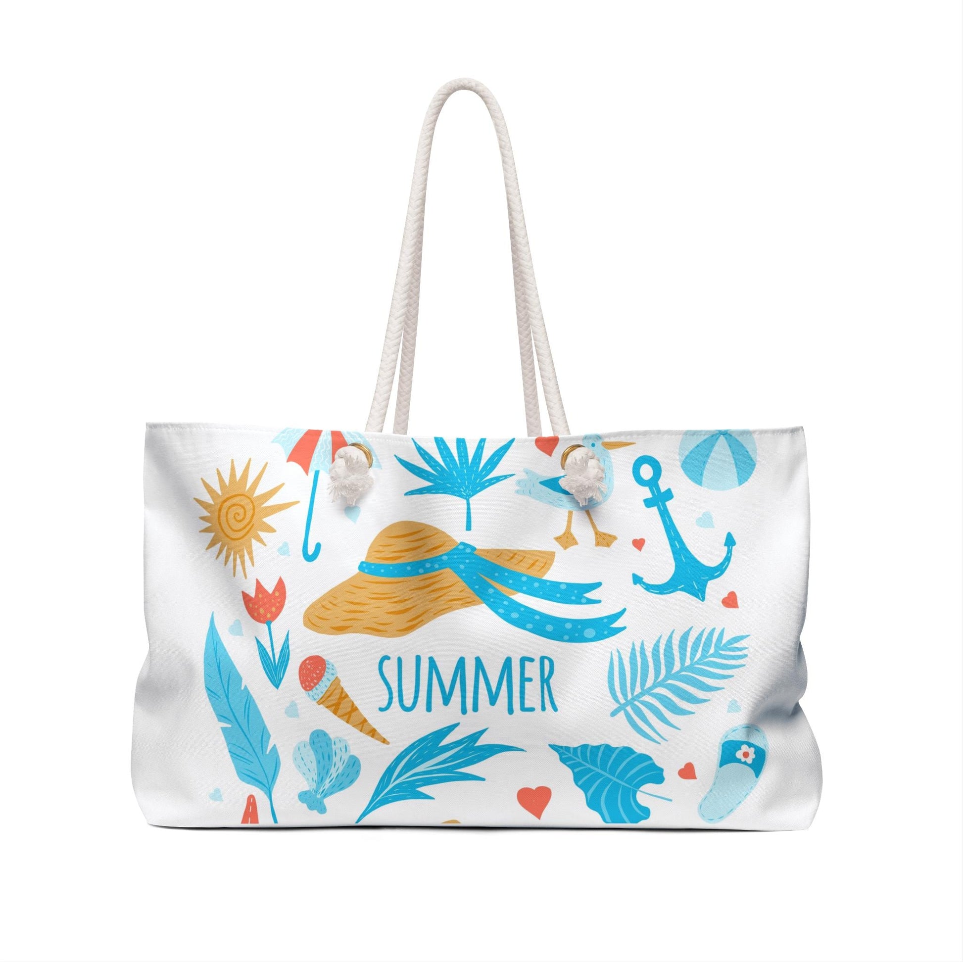 Weekender Tote Bag Summer Fun Print Oversized Lined Beach Tote Beach Trip Bag Travel Duffel Spring Break Vacation Gift - A Kingdom Lifestyle