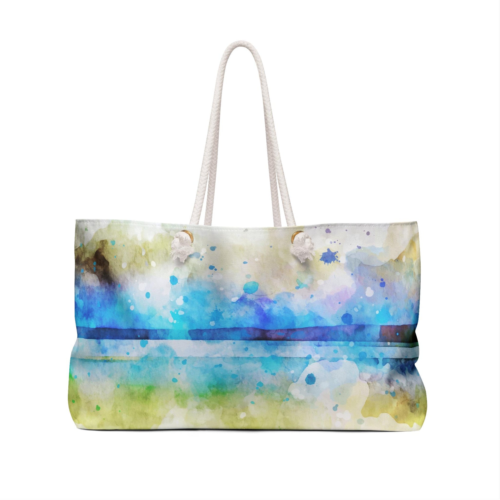 Weekender Tote Bag Watercolor Print Oversized Weekender Bag Lined Beach Tote Travel Duffel Bag Vacation Tote Bag - A Kingdom Lifestyle