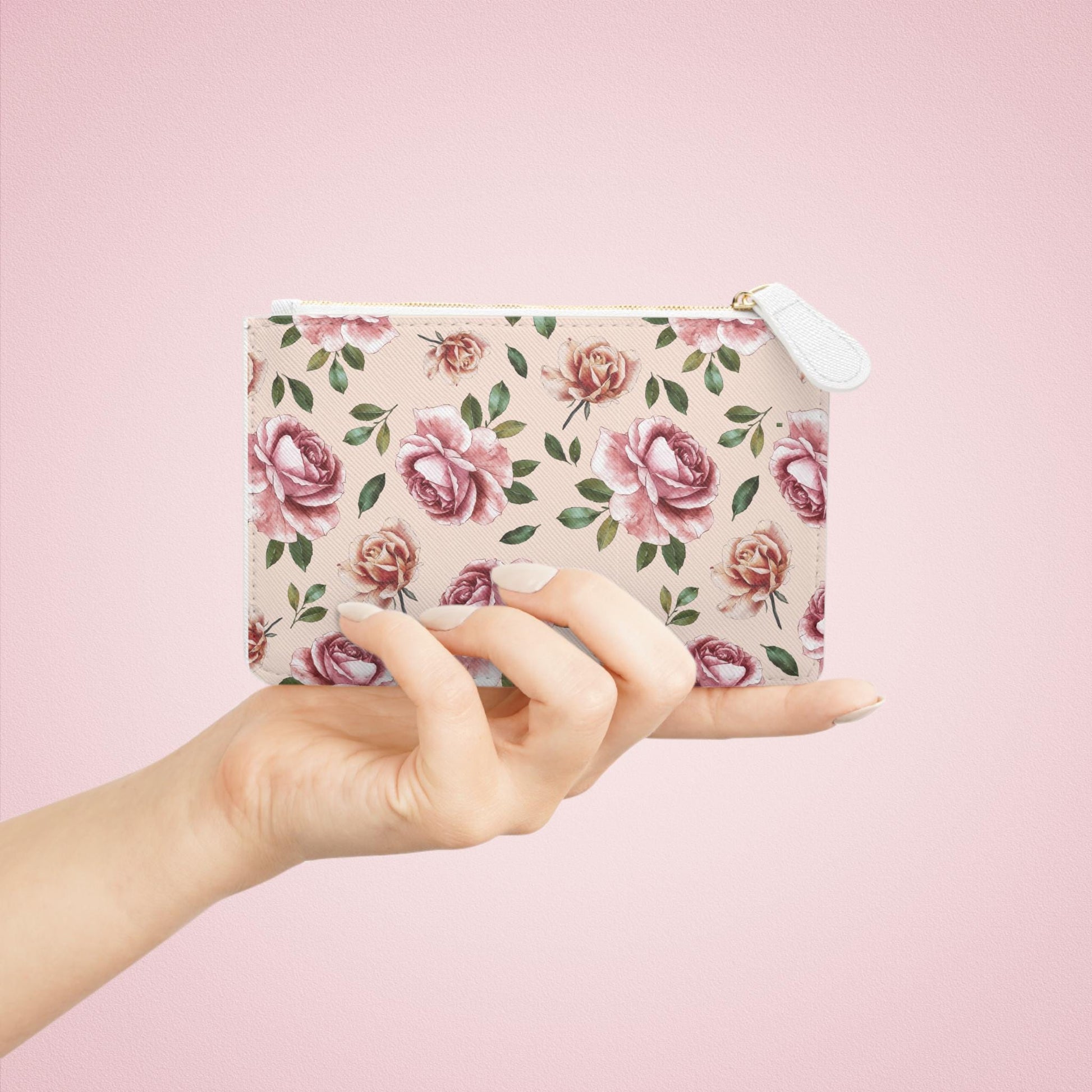 Vintage Mini Clutch Rose Bag For Her Rose Pattern Makeup Bag Makeup Pouch Cosmetic Bag Toiletry Bag Coin Purse Gift for Her Best Friend Gift - A Kingdom Lifestyle
