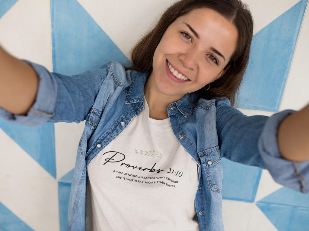 Inspirational T-Shirt For Christian Women Tee For Christian Mom Shirt Jesus Tee for Apparel Shirt Bible Verse Proverbs Scripture T-Shirt - A Kingdom Lifestyle