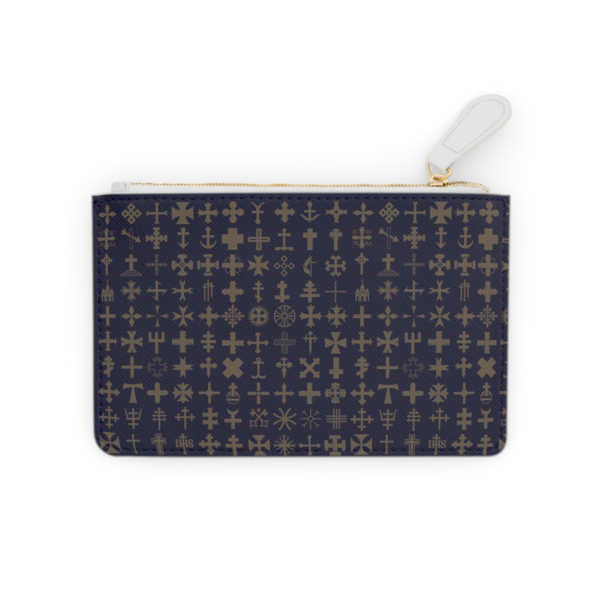 Geometric Gold Print Mini Clutch Bag | Stylish Purse for Everyday Use, Travel Accessory, Gift for Her, Adjustable Storage, Trendy Organizer - A Kingdom Lifestyle