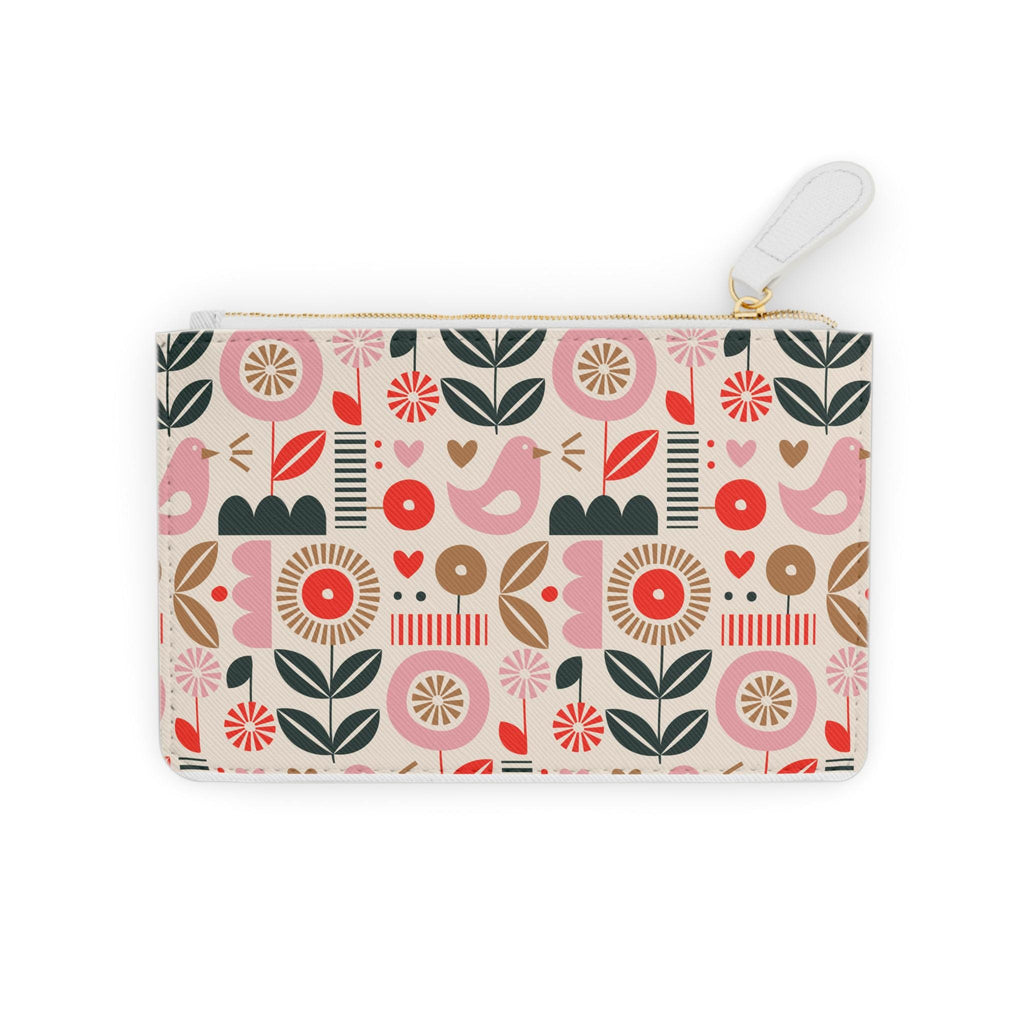Spring Pink Floral Pattern Mini Clutch Bag | Cute Wallet, Handbag Accessory, Gift for Her, Summer Essentials, Party Clutch, Travel Organizer - A Kingdom Lifestyle