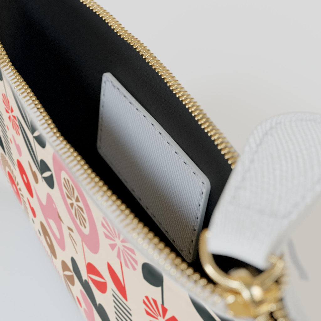Spring Pink Floral Pattern Mini Clutch Bag | Cute Wallet, Handbag Accessory, Gift for Her, Summer Essentials, Party Clutch, Travel Organizer - A Kingdom Lifestyle