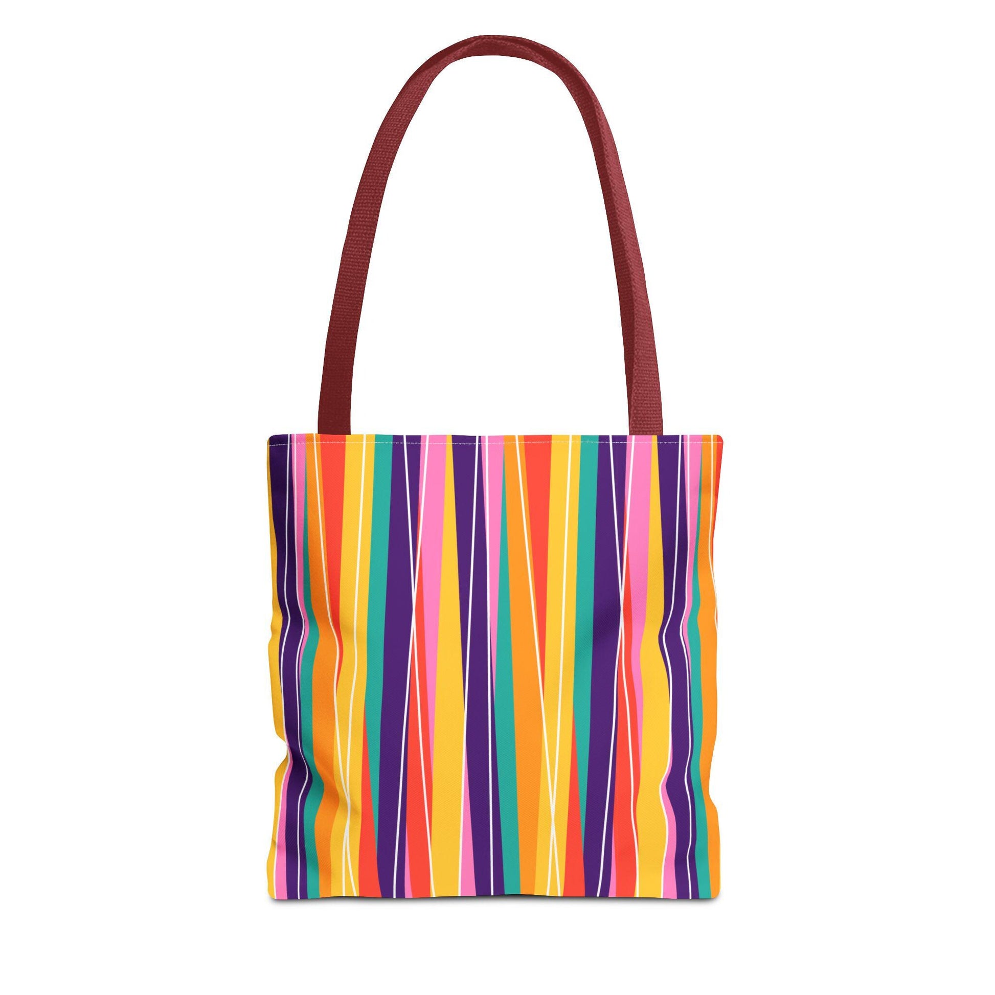 Vibrant Striped Tote Bag for Beach, Shopping, or Daily Use, Colorful Carry-All, Eco-Friendly Gift, Summer Fun - A Kingdom Lifestyle