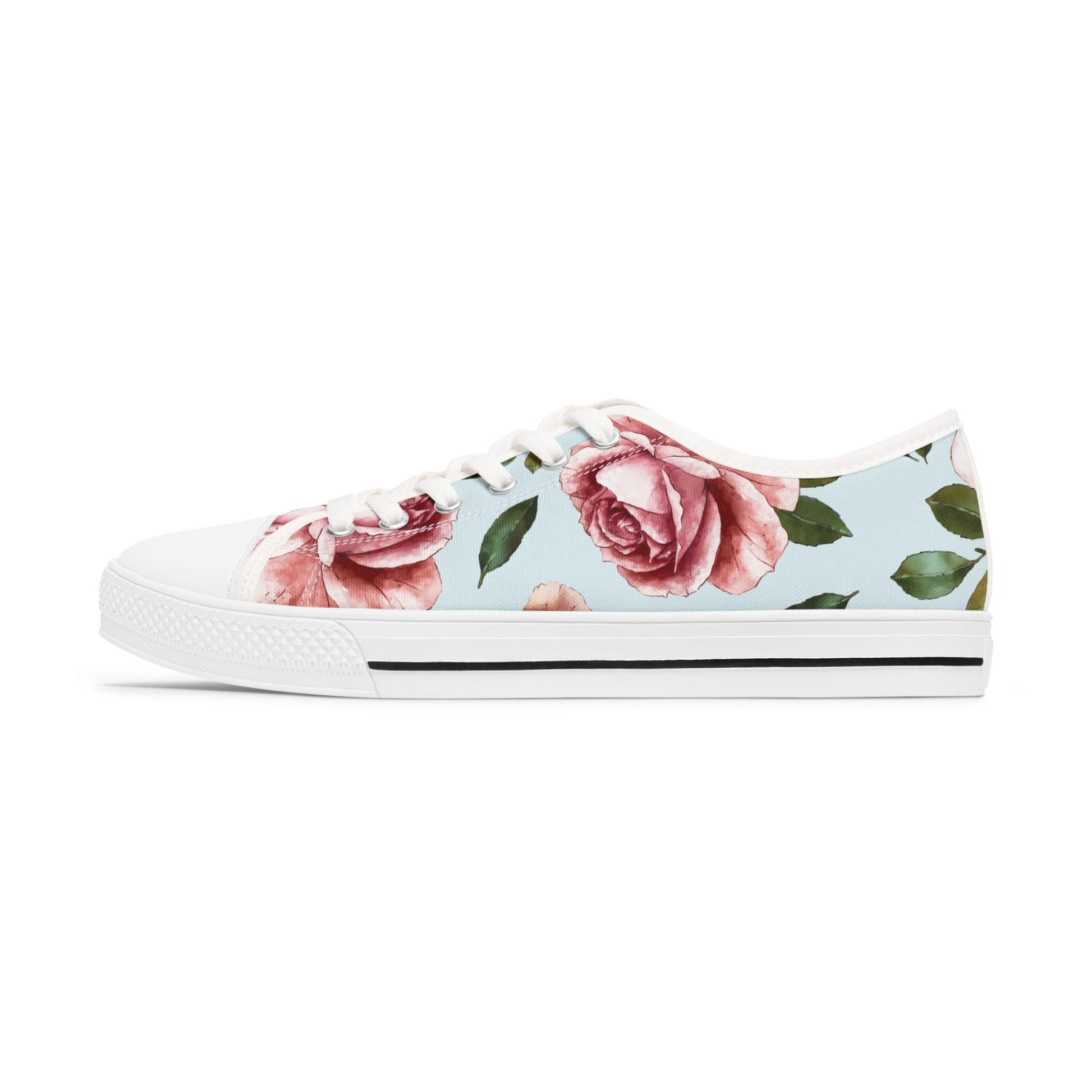 Floral Women's Low Top Sneakers, Stylish Casual Shoes, Unique Spring Fashion, Trendy Floral Sneakers, Perfect Gift for Her - A Kingdom Lifestyle