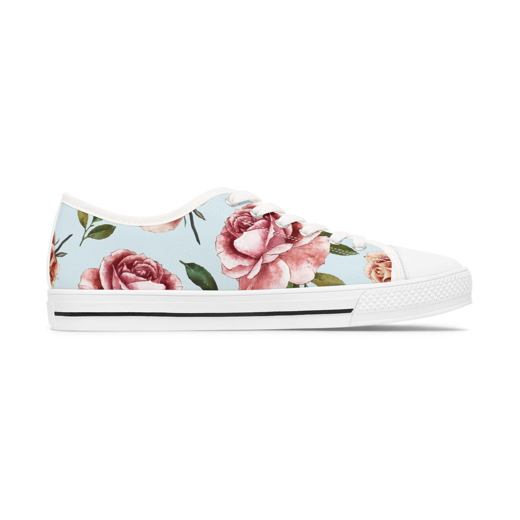 Floral Women's Low Top Sneakers, Stylish Casual Shoes, Unique Spring Fashion, Trendy Floral Sneakers, Perfect Gift for Her - A Kingdom Lifestyle