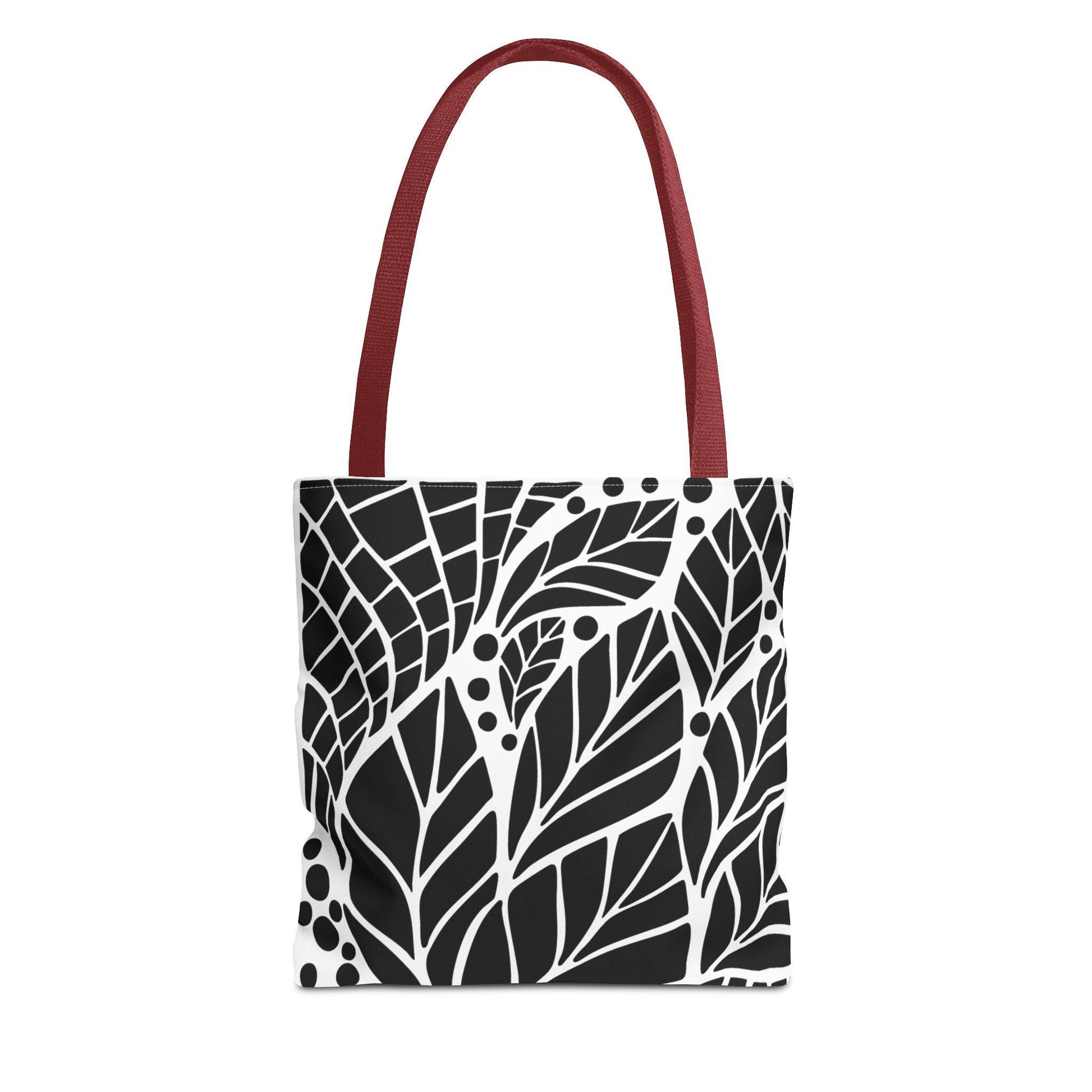 One Of A Kind Boho Leaf Print Tote Bag, Eco-Friendly Shopping Bag, Stylish Beach Tote, Gift for Nature Lovers, Black and White Design - A Kingdom Lifestyle