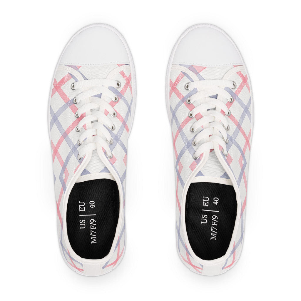 Women's Designer Soft Plaid Low Top Sneakers Womens Converse Sneakers Sneakers For Women Low Top Sneakers Canvas Lace Up Girls Ladies Flat - A Kingdom Lifestyle