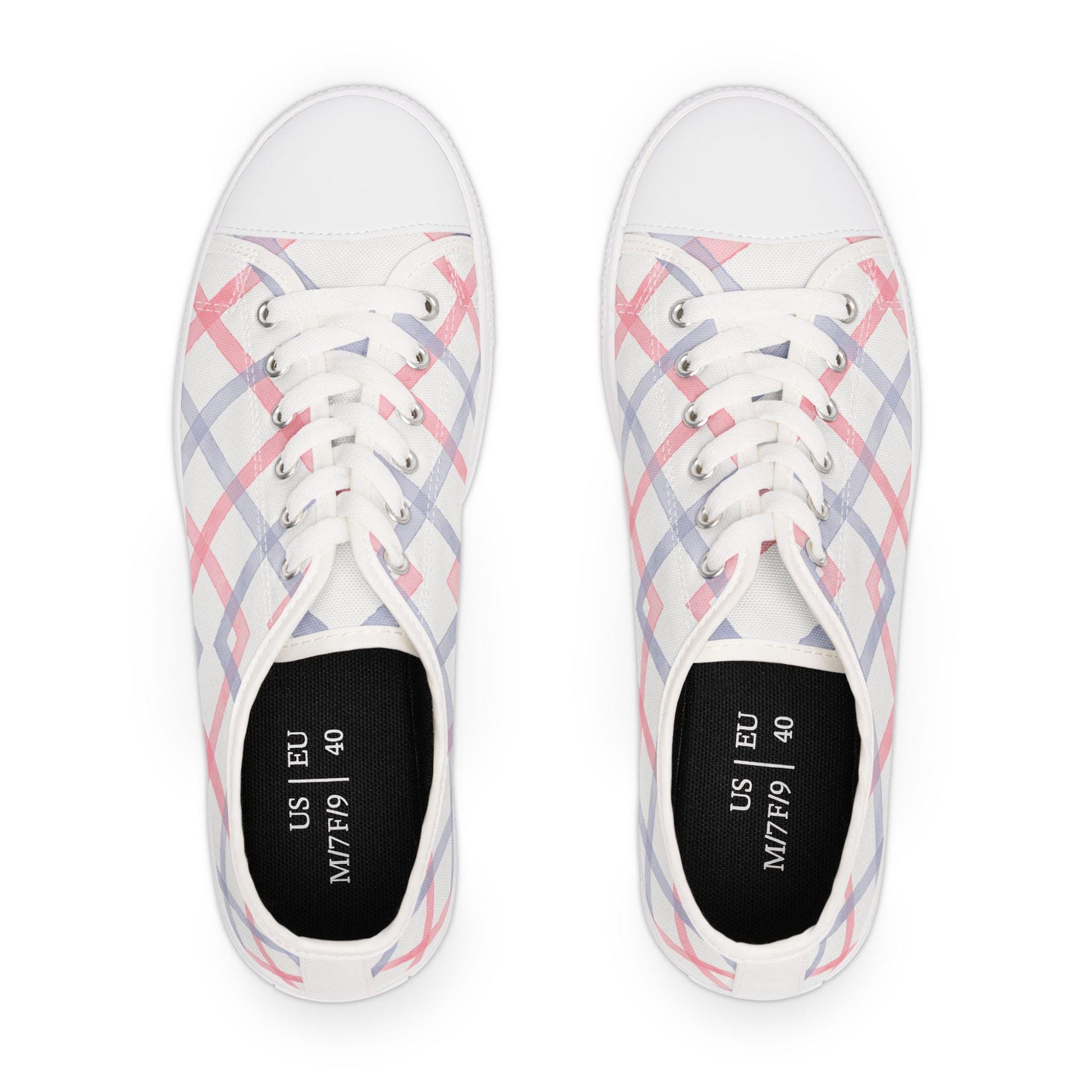 Women's Designer Soft Plaid Low Top Sneakers Womens Converse Sneakers Sneakers For Women Low Top Sneakers Canvas Lace Up Girls Ladies Flat - A Kingdom Lifestyle