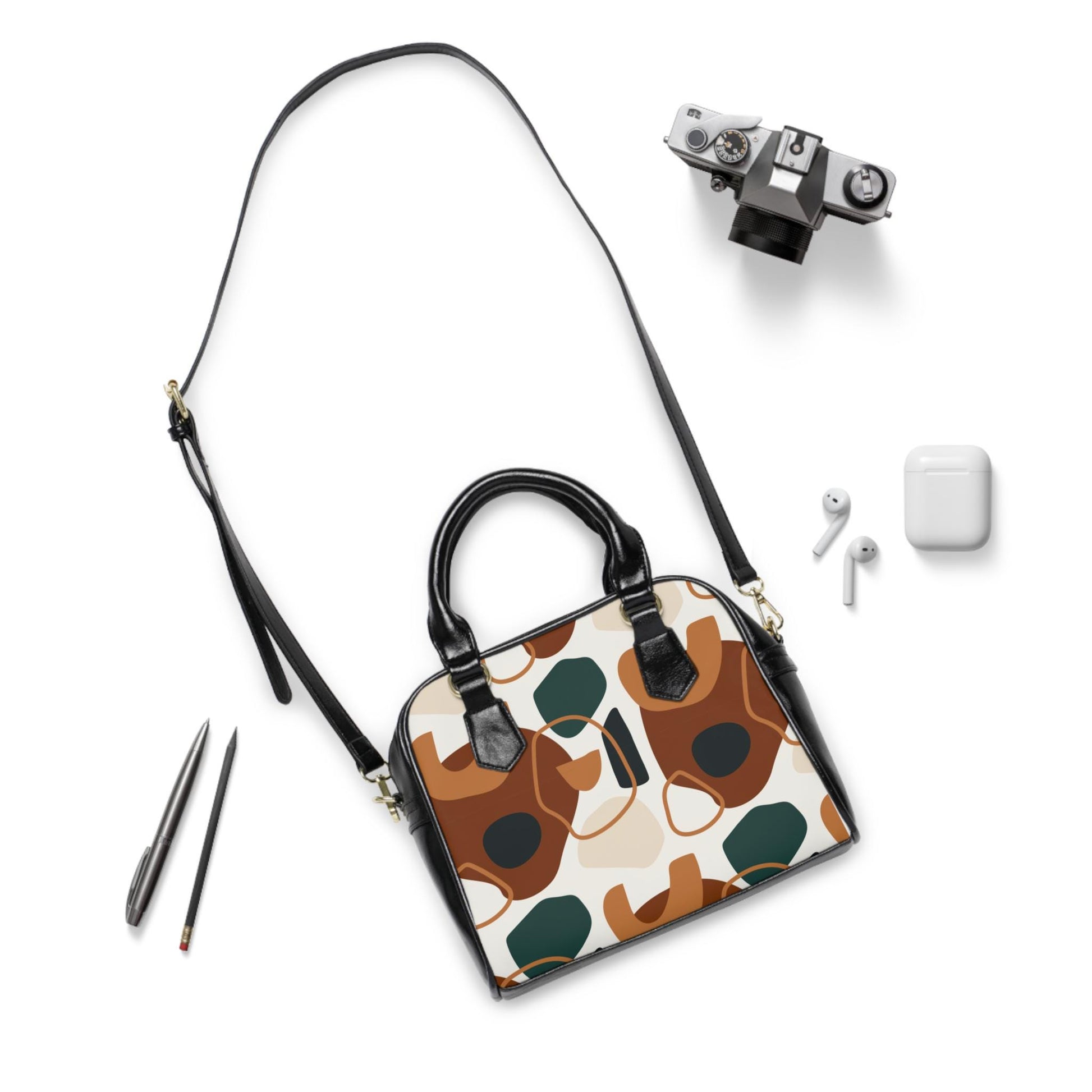 Chic Modern Abstract Shoulder Handbag, Trendy Tote for Everyday Use, Stylish Purse, Perfect Gift for Fashion Lovers, Modern Handbag - A Kingdom Lifestyle