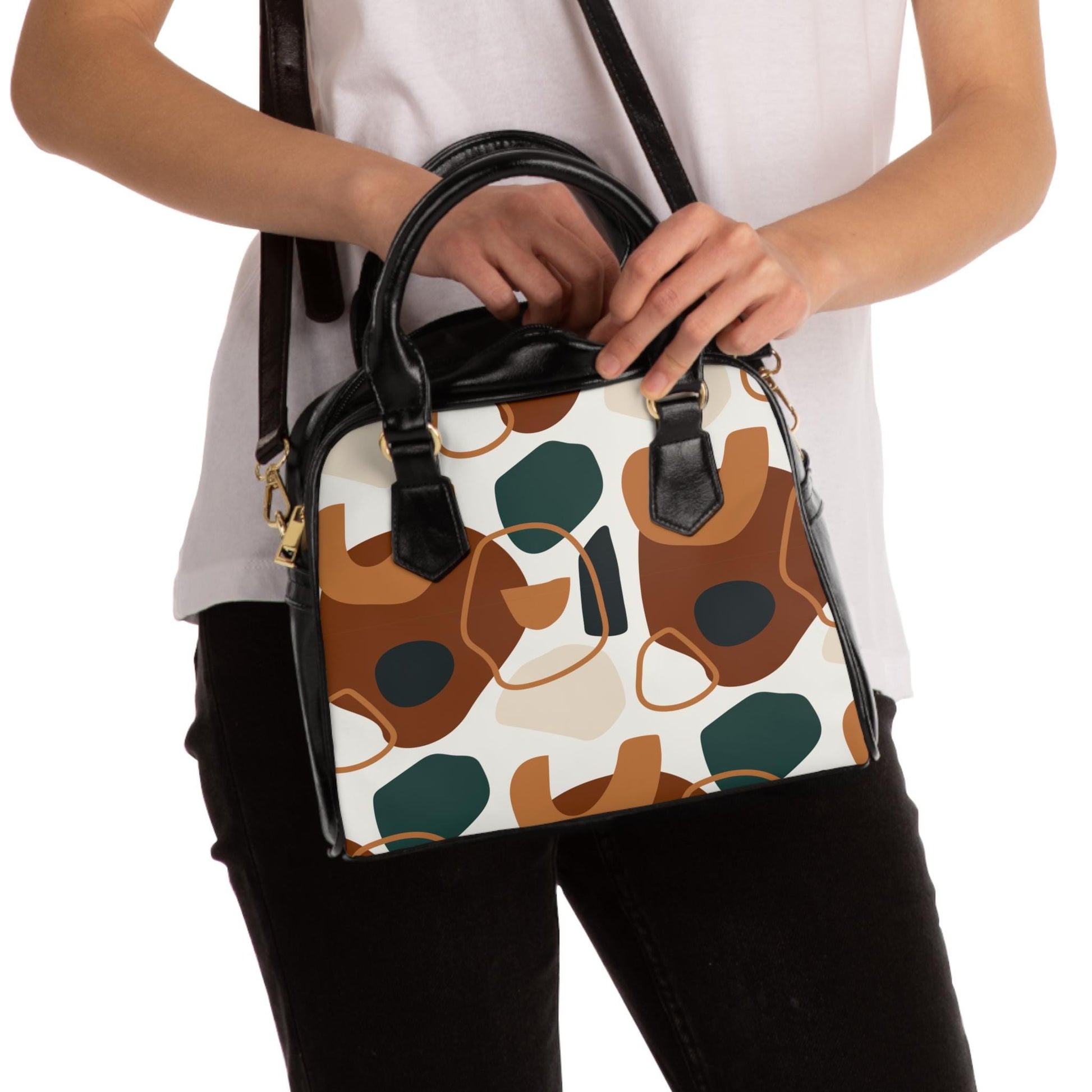 Chic Modern Abstract Shoulder Handbag, Trendy Tote for Everyday Use, Stylish Purse, Perfect Gift for Fashion Lovers, Modern Handbag - A Kingdom Lifestyle