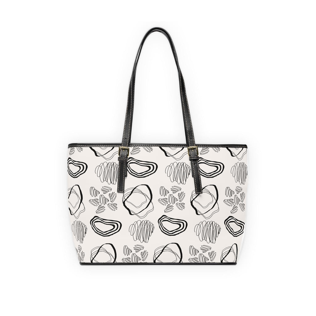 Chic PU Leather Shoulder Bag with Abstract Design, Stylish Handbag, Tote for Daily Outings, Perfect Gift for Her, Trendy Accessory - A Kingdom Lifestyle