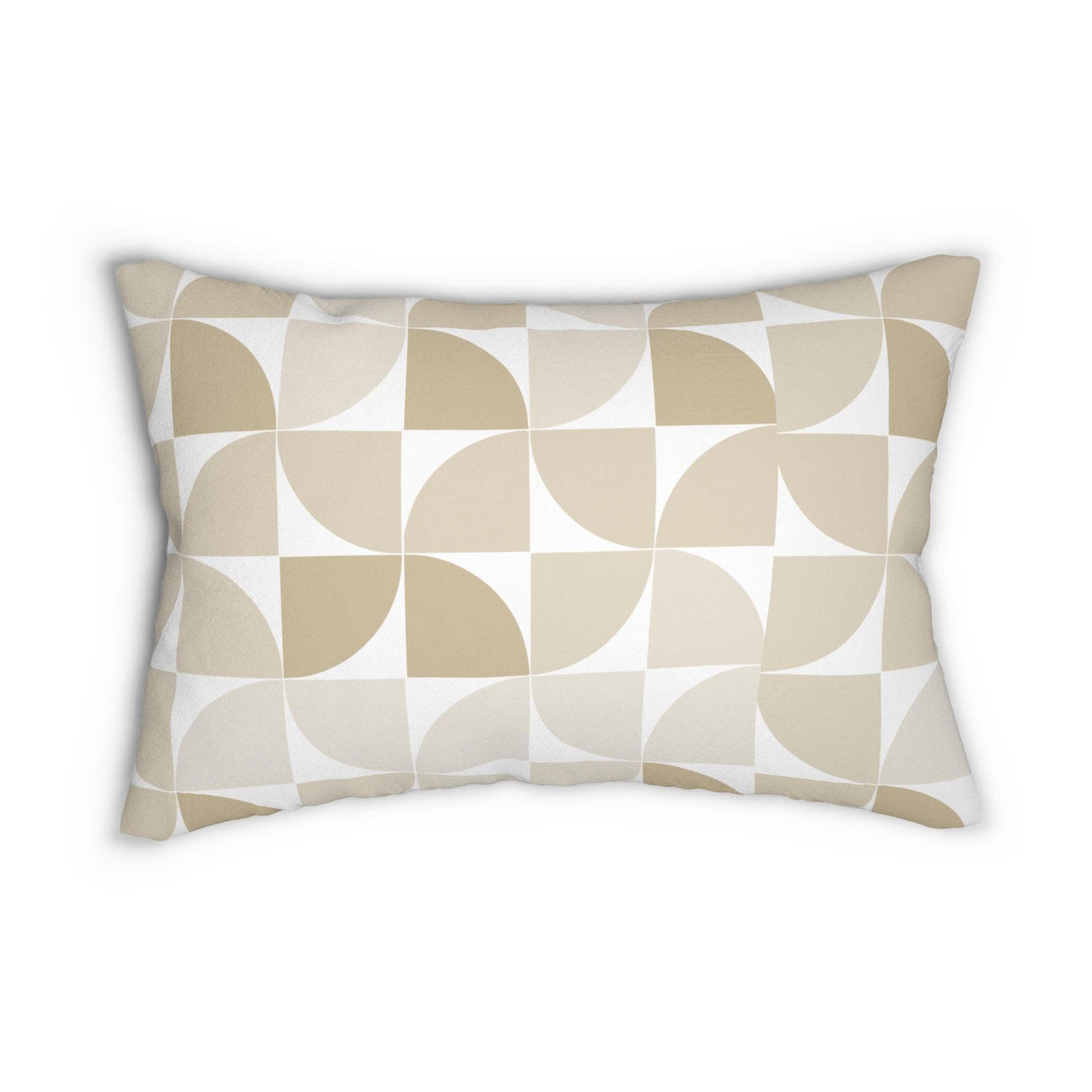 Chic Geometric Lumbar Pillow, Modern Accent Cushion for Home Decor, Minimalist Living Room, Beige Throw Pillow, Stylish Sofa Pillow - A Kingdom Lifestyle