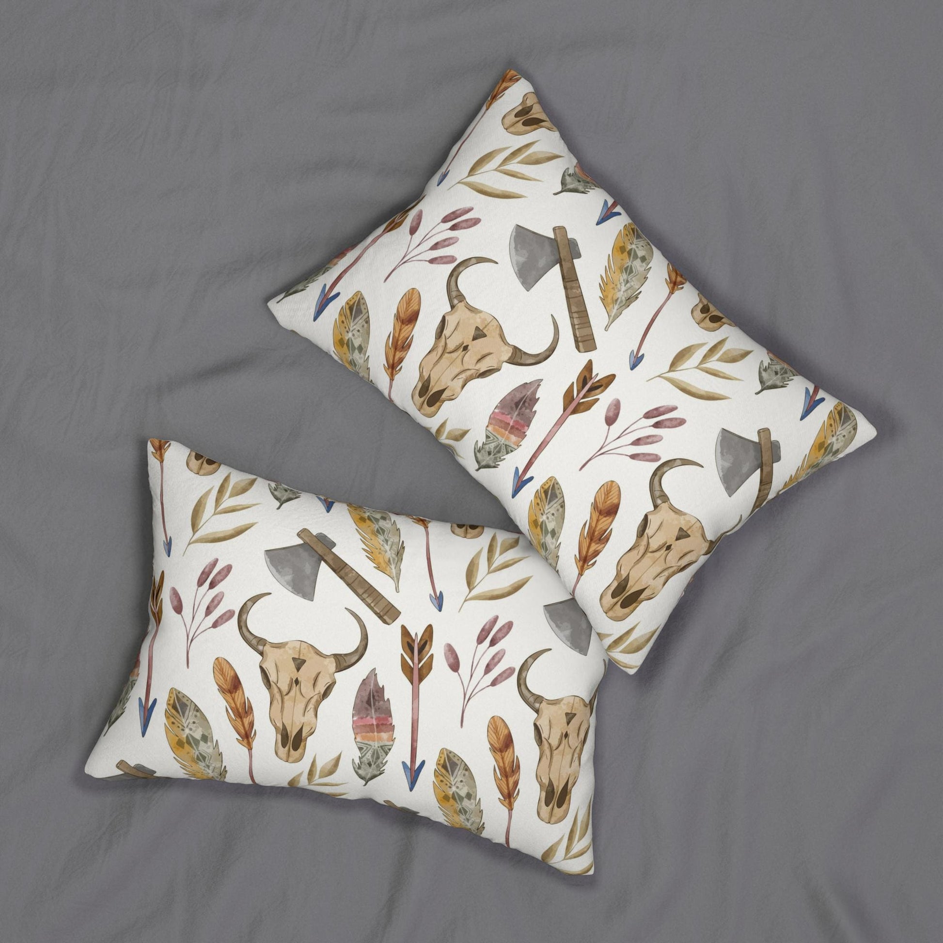 Boho Western Lumbar Pillow, Rustic Decor, Farmhouse Accent, Gifts for Cowgirl, Southwestern Style, Cozy Home Textile - A Kingdom Lifestyle