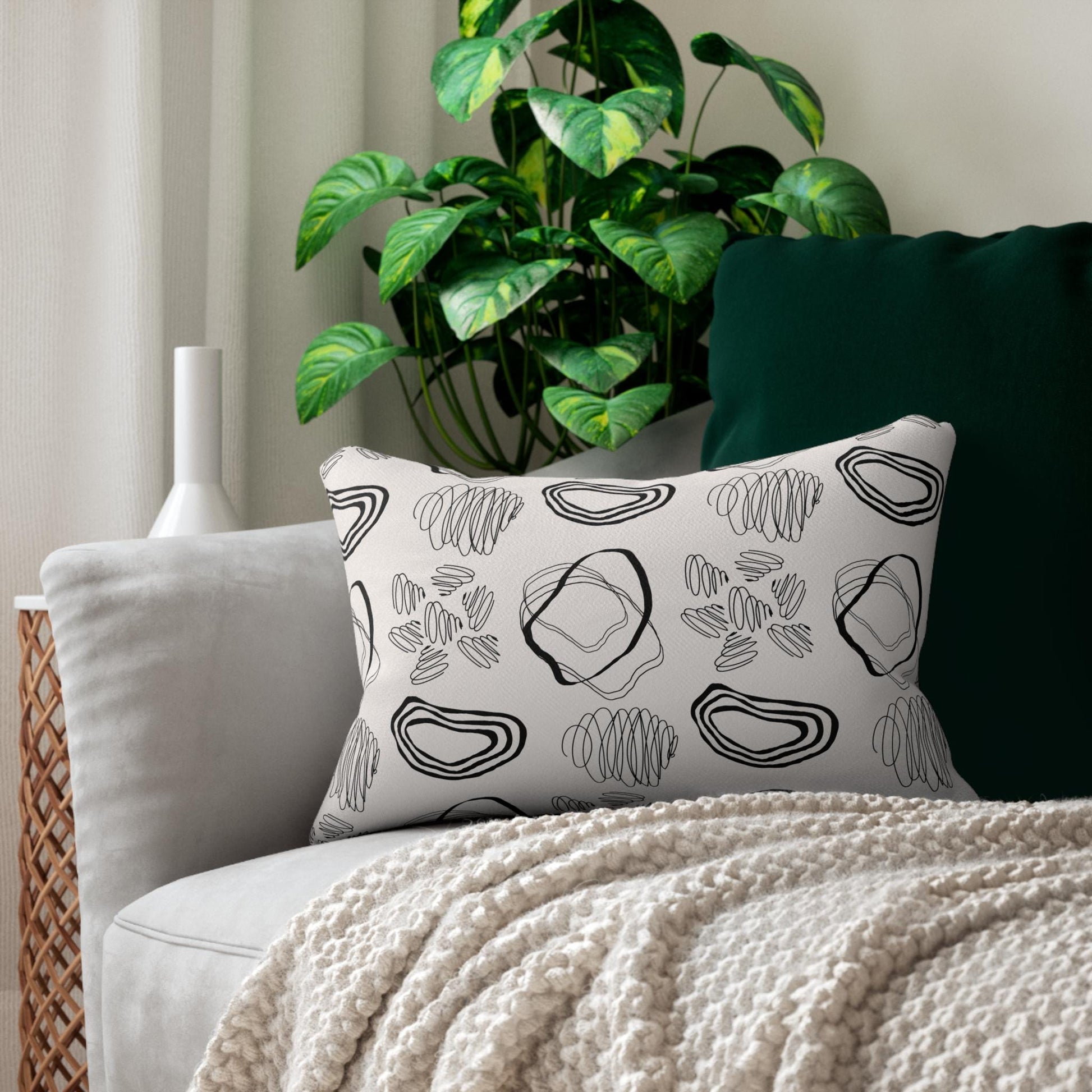 Modern Abstract Lumbar Pillow, Bohemian Home Decor, Couch Cushion, Minimalist Pillow, Gift for Homeowners, Decorative Pillow - A Kingdom Lifestyle
