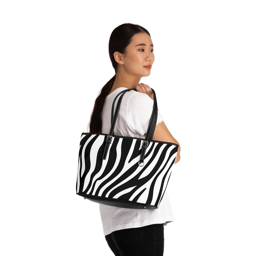 Trendy Zebra Print PU Leather Shoulder Bag, Fashion Tote, Chic Handbag, Everyday Use, Gift for Animal Lovers, Stylish Accessory - A Kingdom Lifestyle