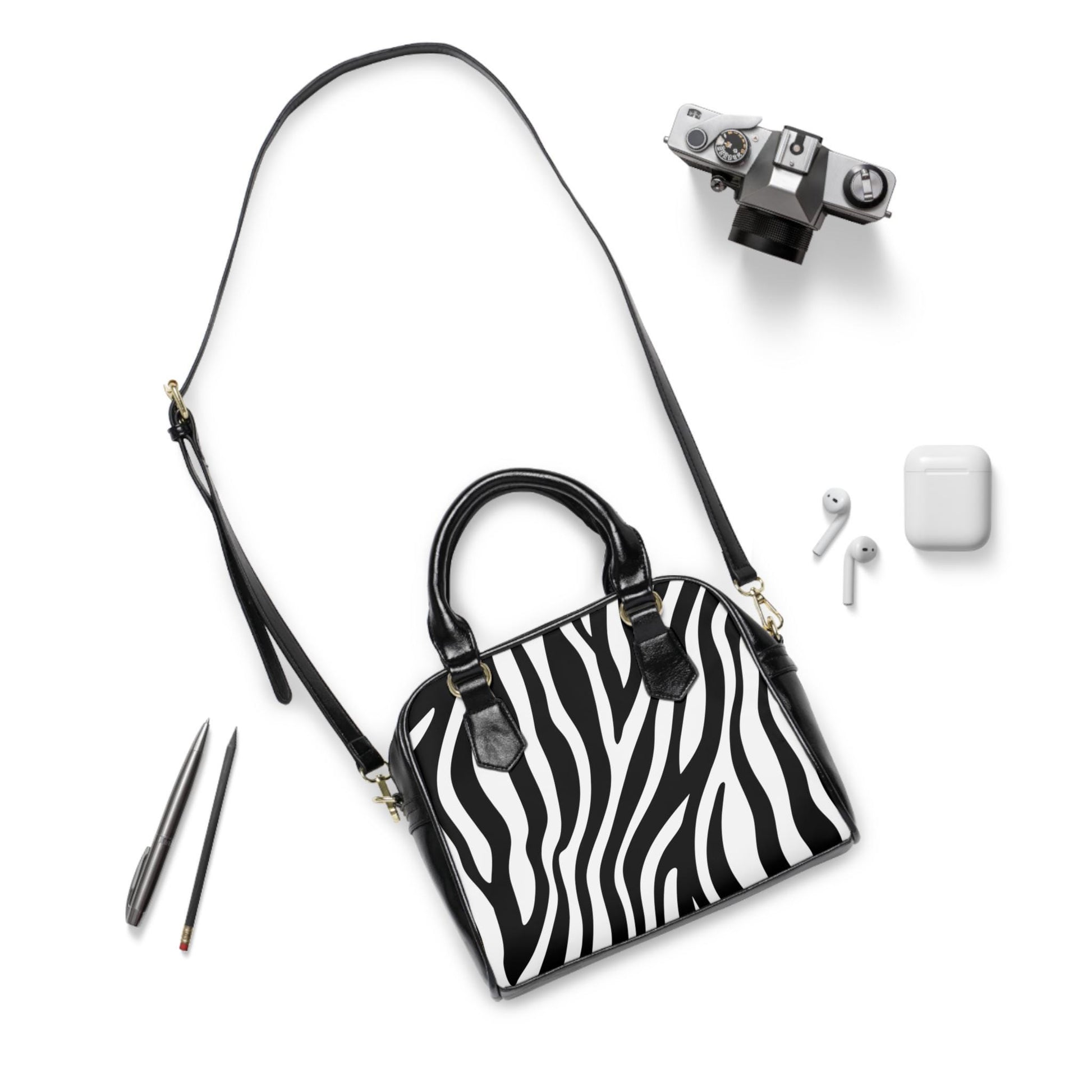 Chic Zebra Print Shoulder Handbag Stylish Animal Print Purse, Great for Everyday Use, Fashion Accessory, Gift for Her, Trendy Tote - A Kingdom Lifestyle