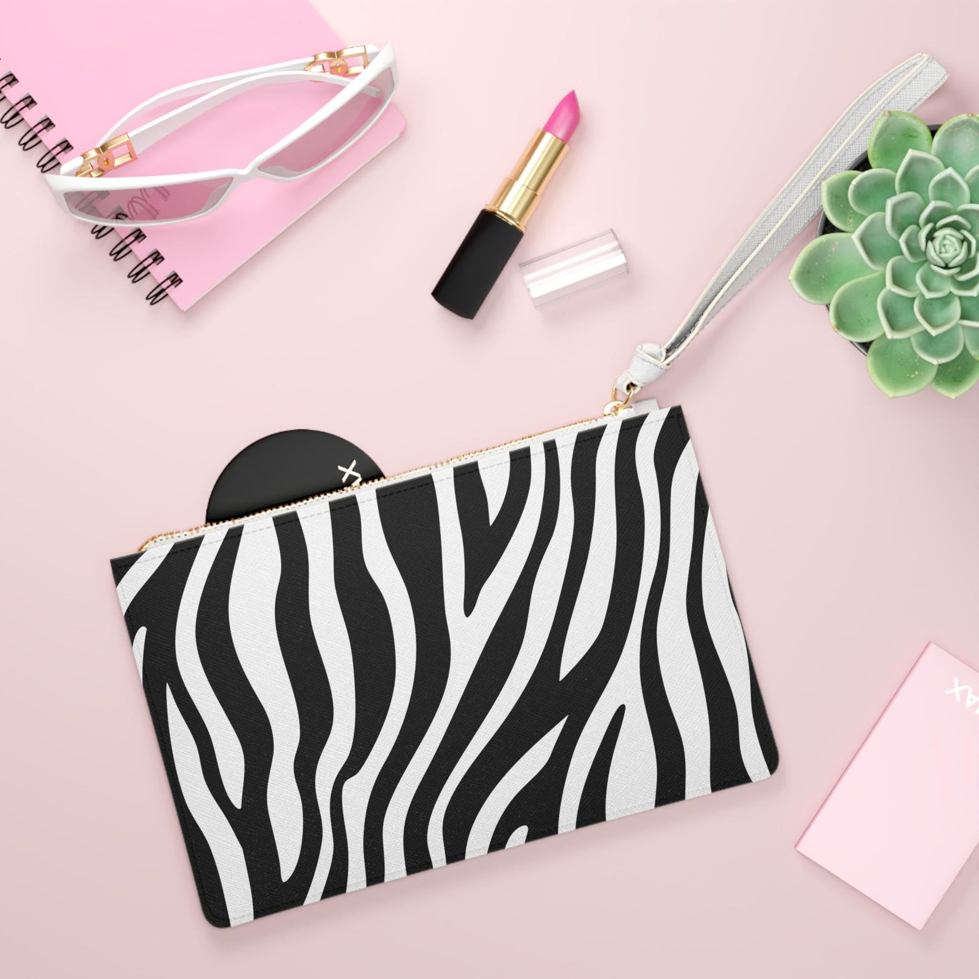 Chic Zebra Print Clutch Bag, Stylish Handbag, Night Out Accessory, Gift for Her, Fashion Statement Bag, Travel Essentials - A Kingdom Lifestyle